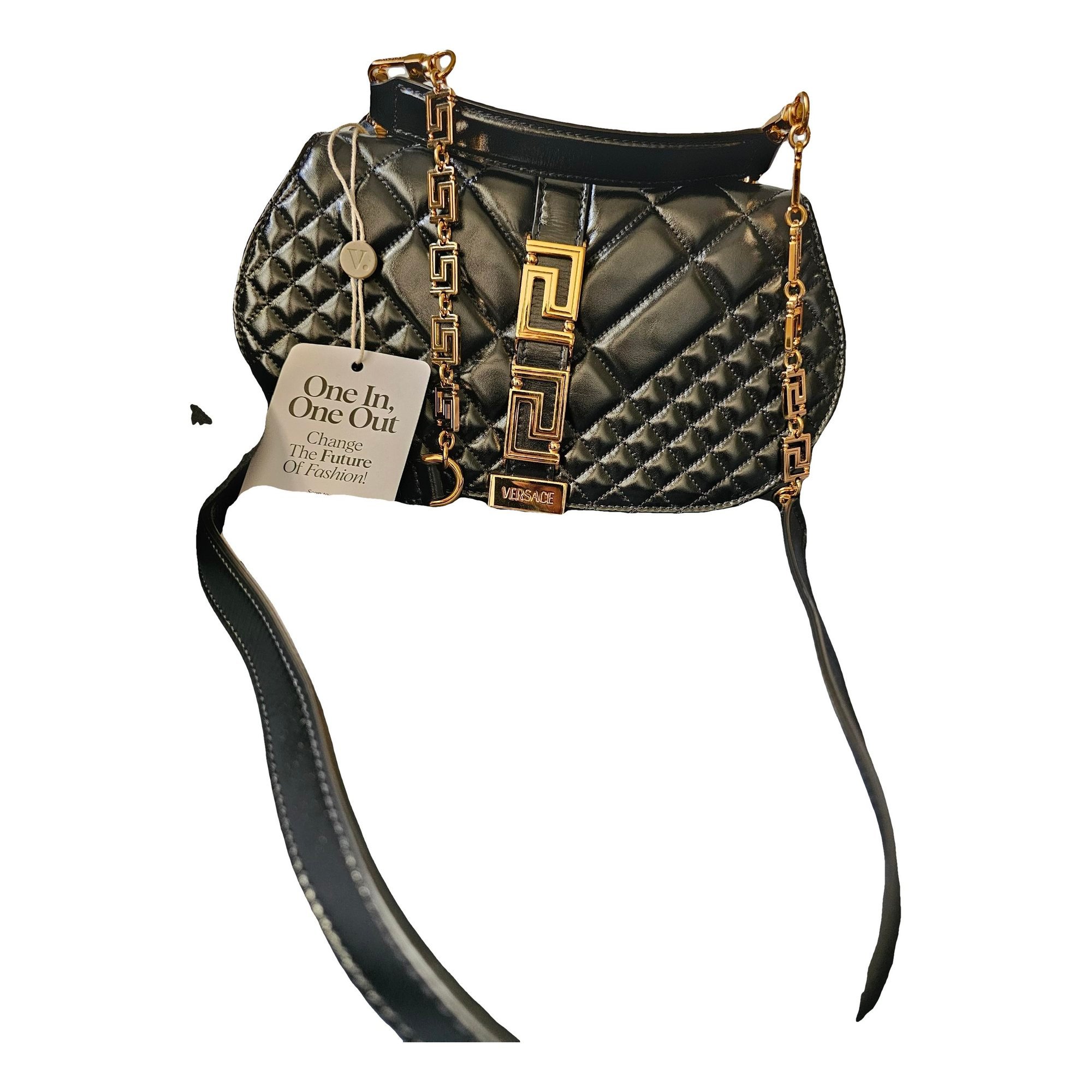 Versace Greca Goddess patent leather crossbody bag