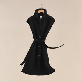 Belted cashmere long vest