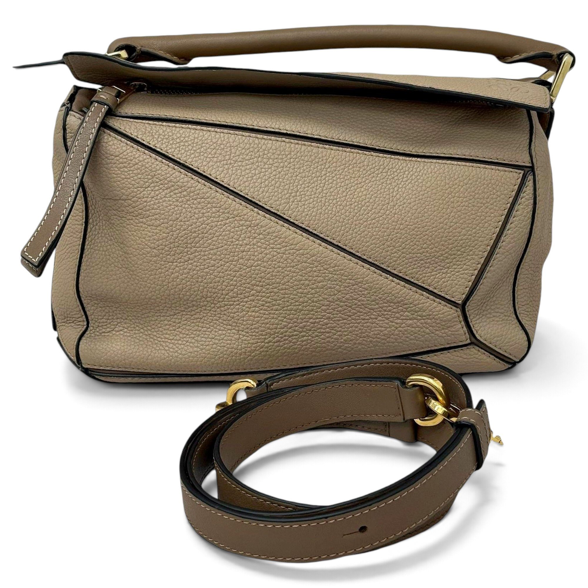Puzzle leather handbag