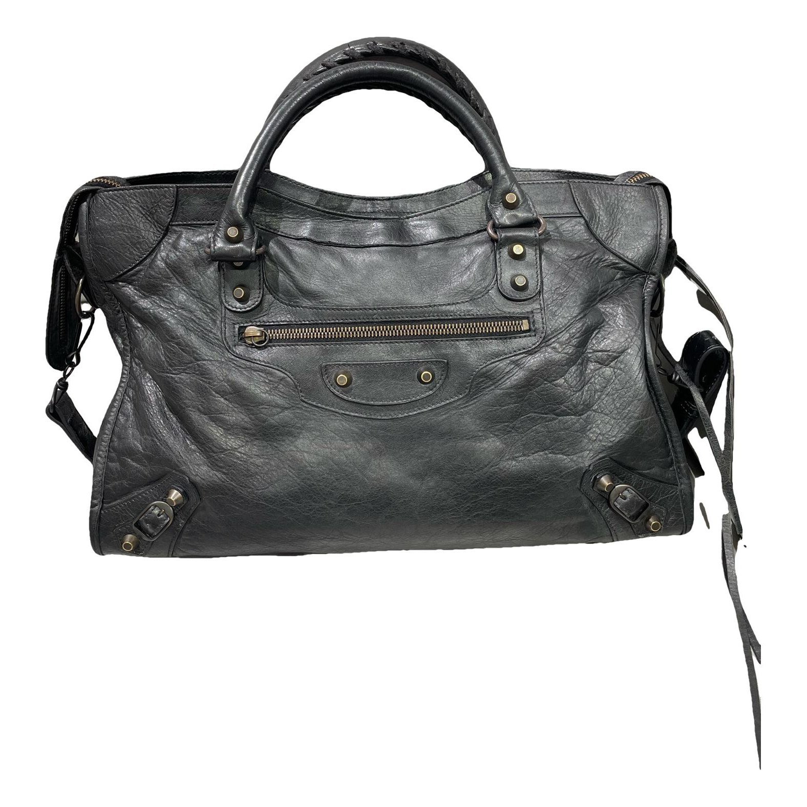 City leather handbag
