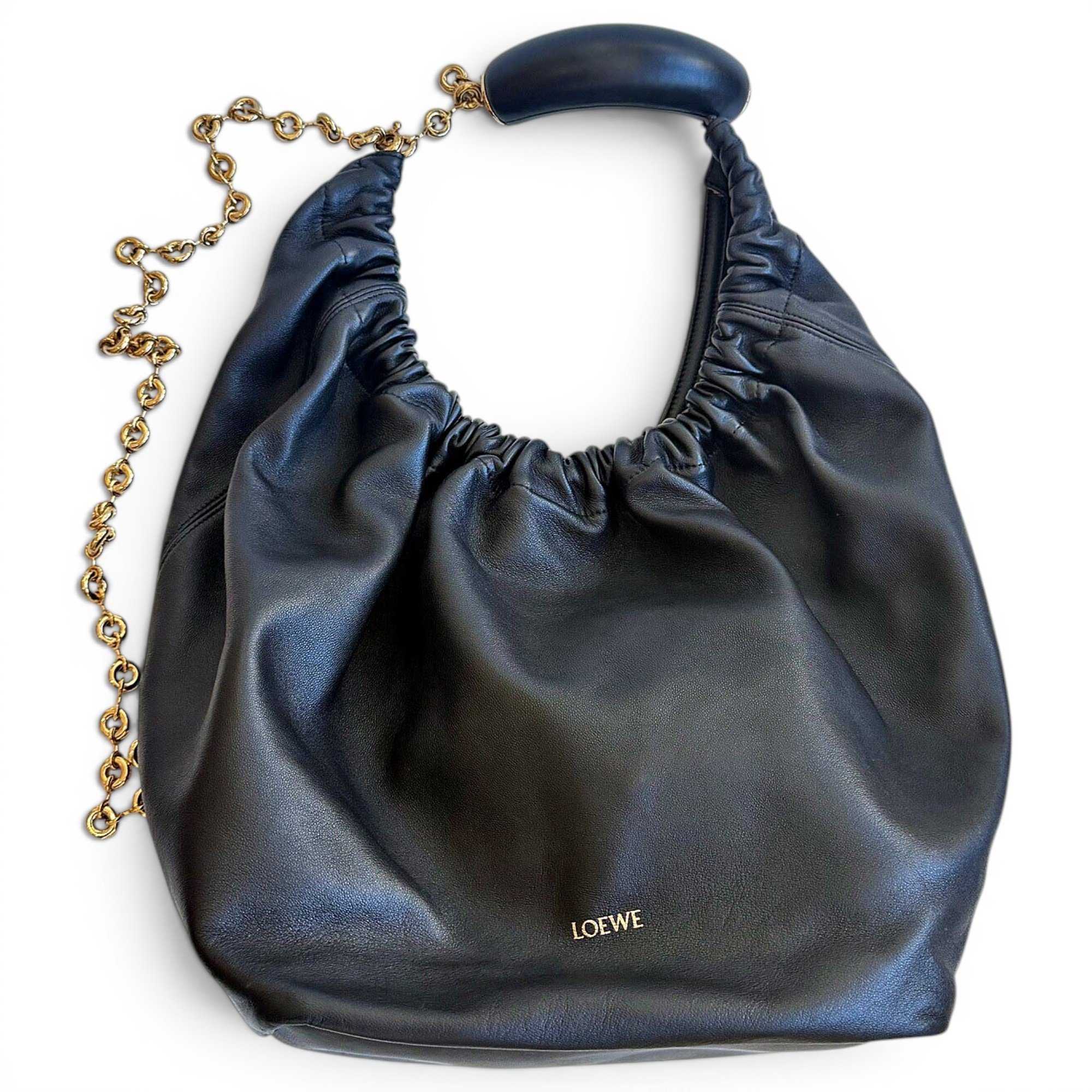Squeeze leather handbag