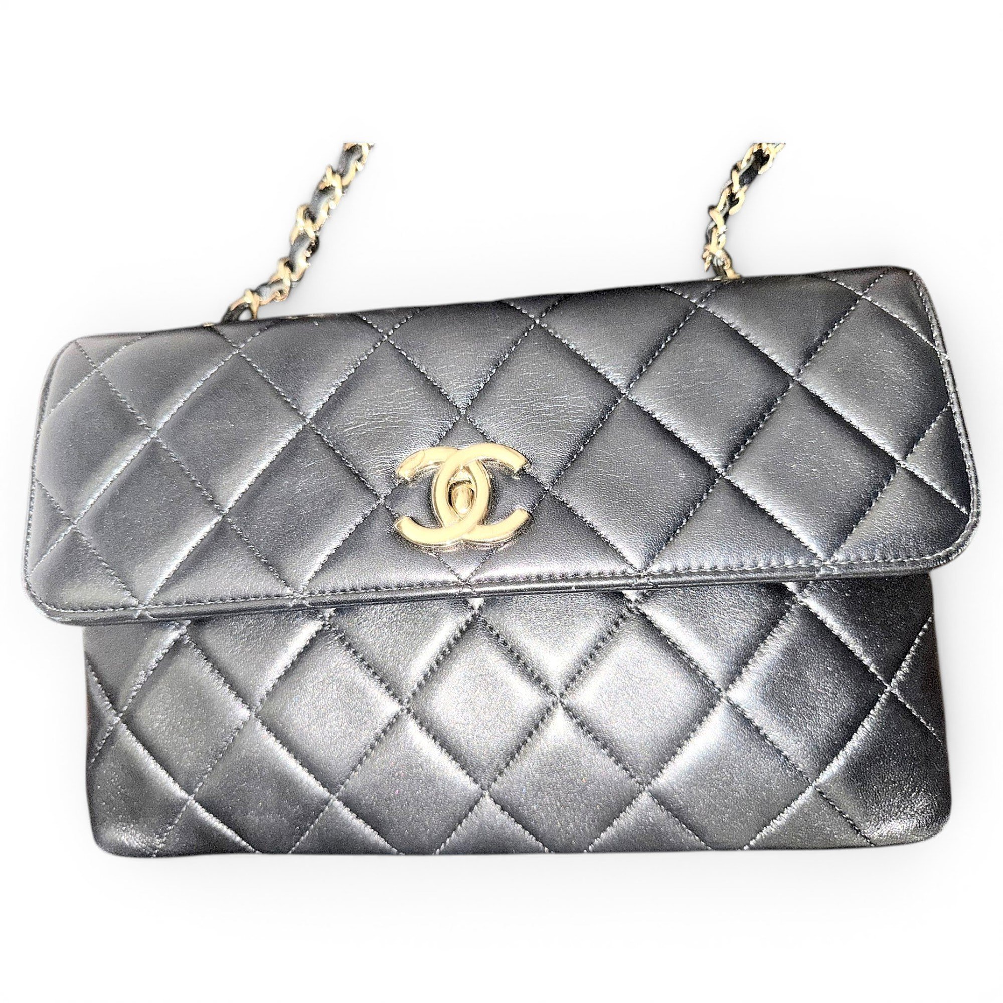 Trendy CC Flap leather handbag