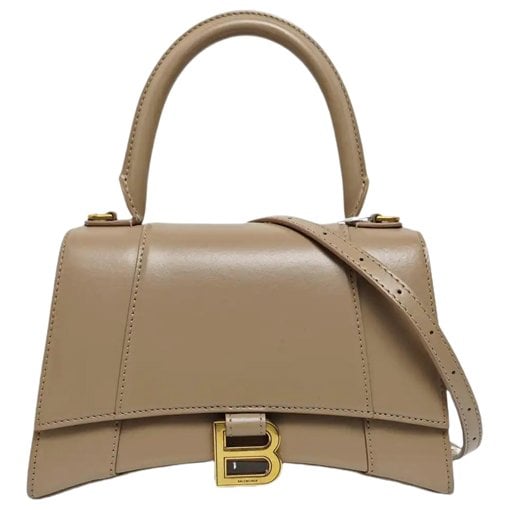 Hourglass leather handbag