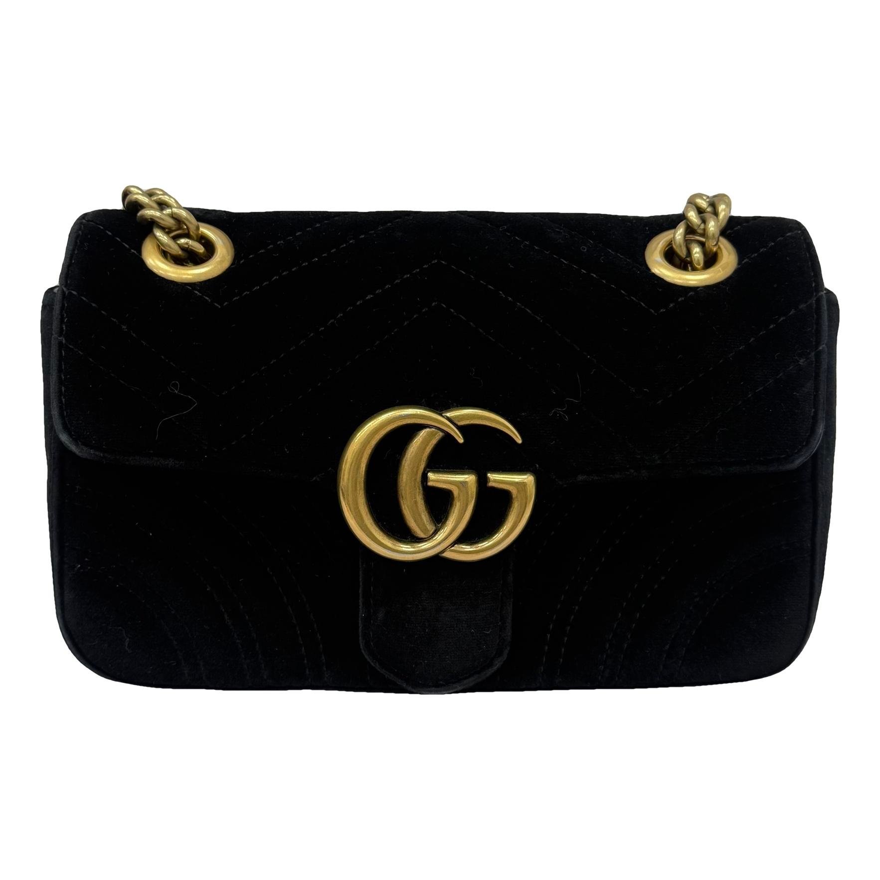 GG Marmont Flap velvet handbag
