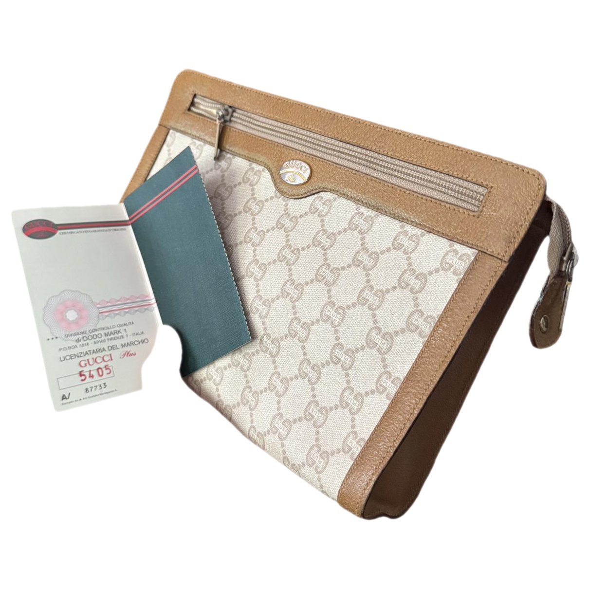 Leather clutch bag