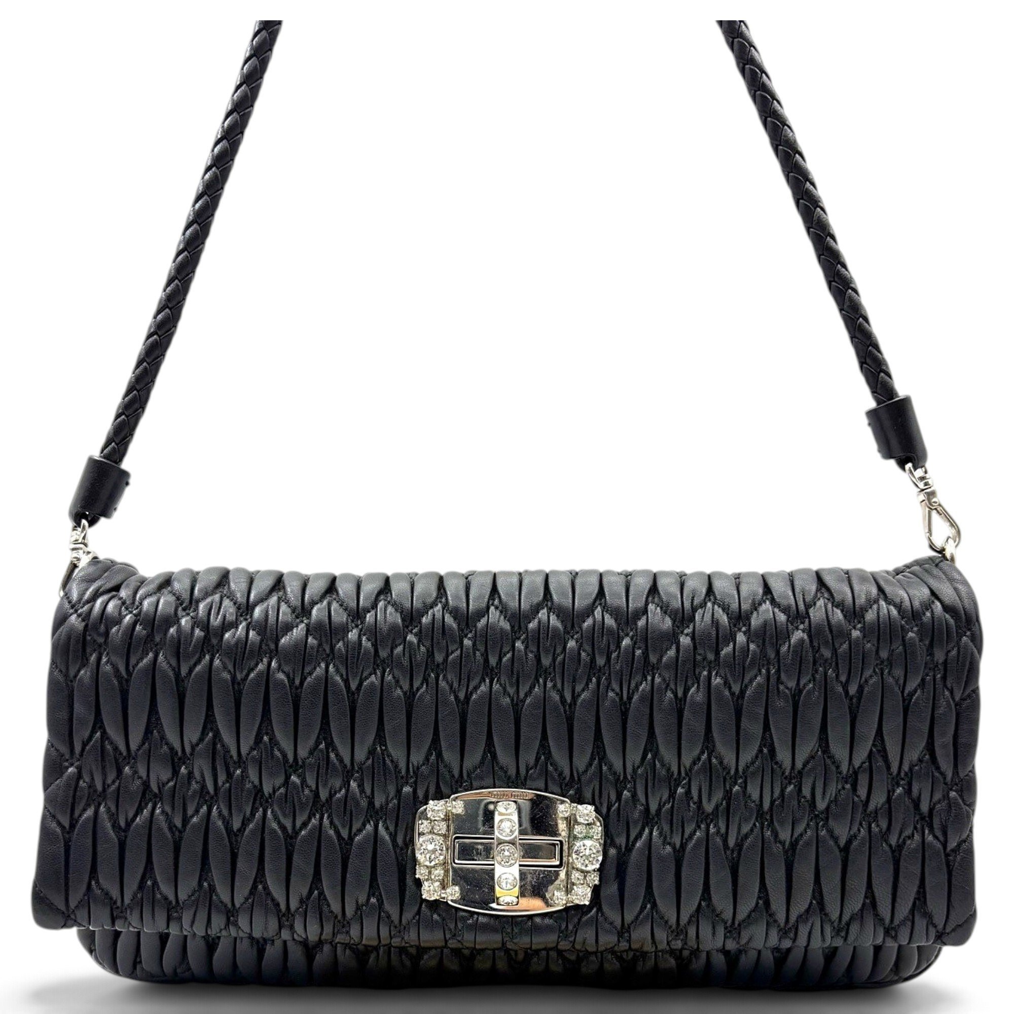 Miu Miu Miu Crystal leather handbag
