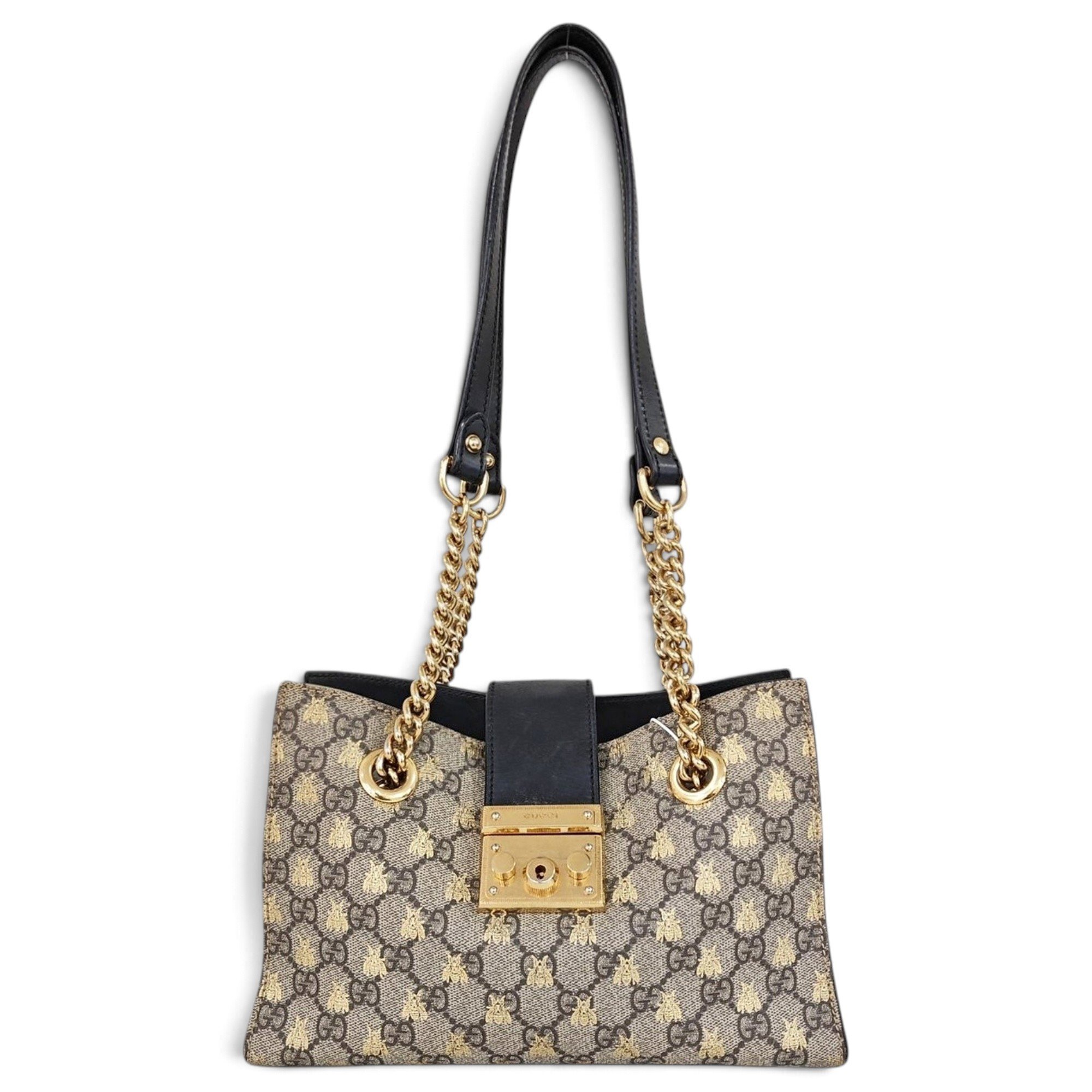 Padlock leather handbag