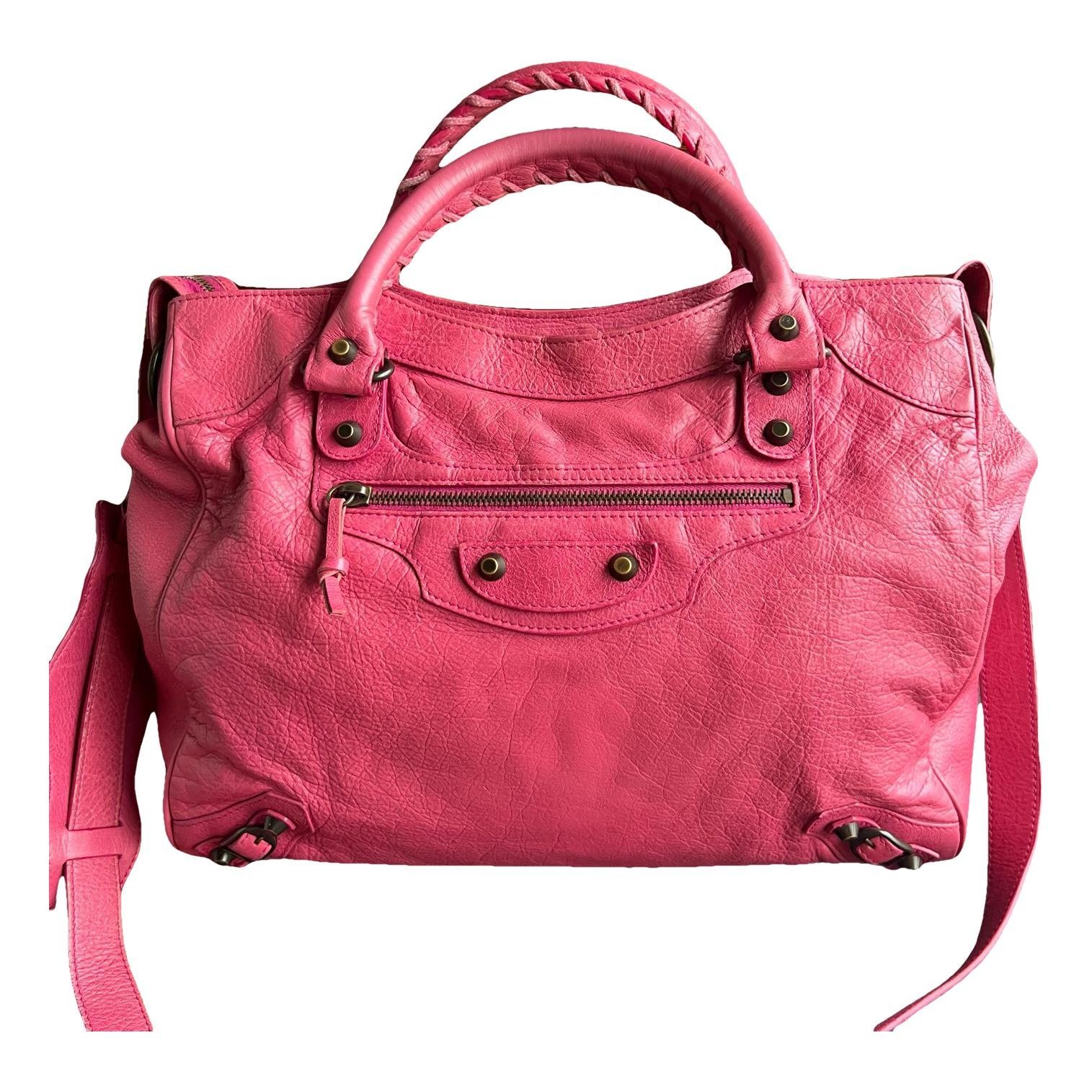 City leather handbag