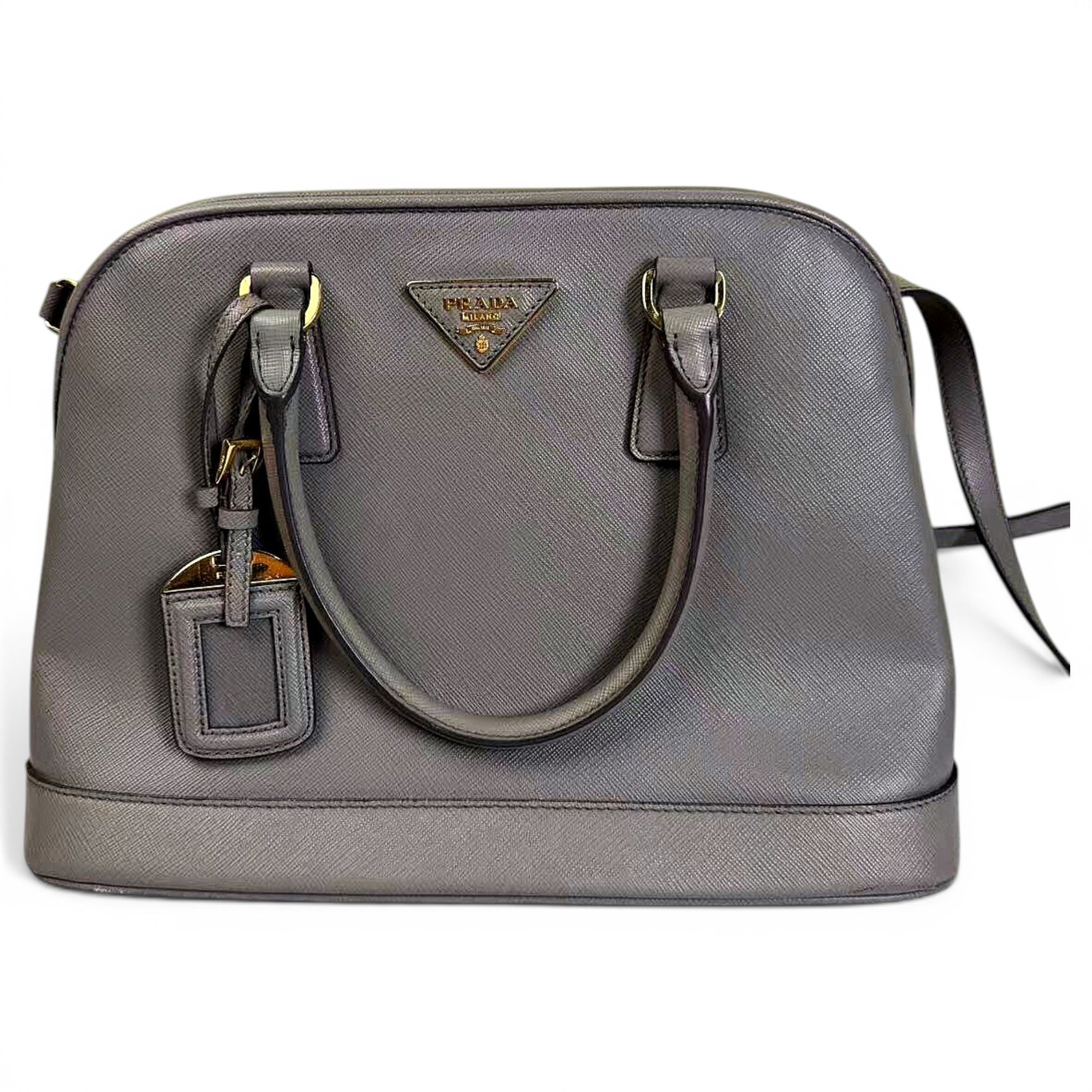 Monochrome leather handbag