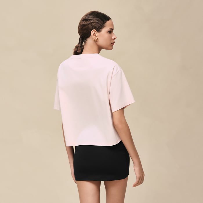 Rose Opaline Printed Boxy T-shirt