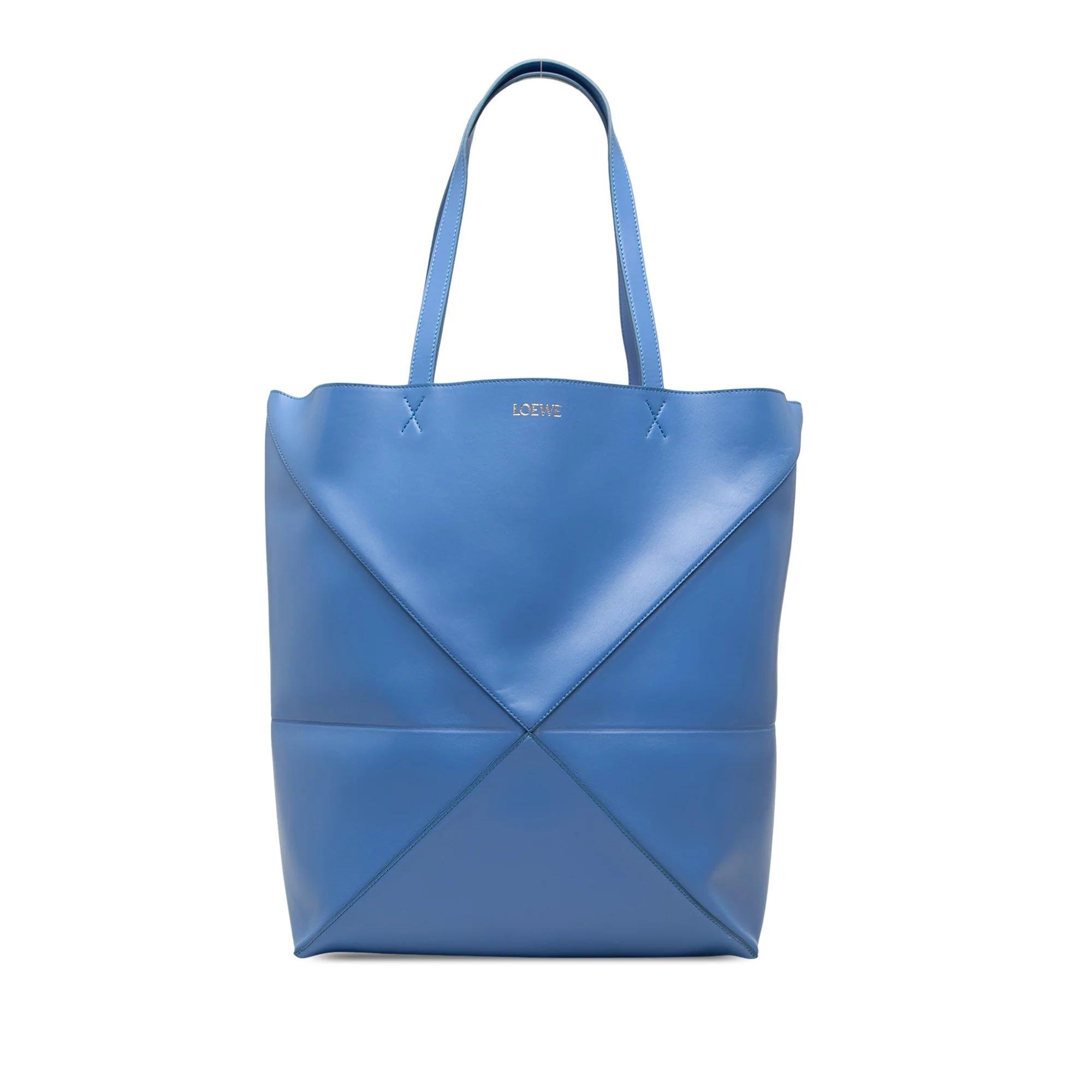 Puzzle leather tote