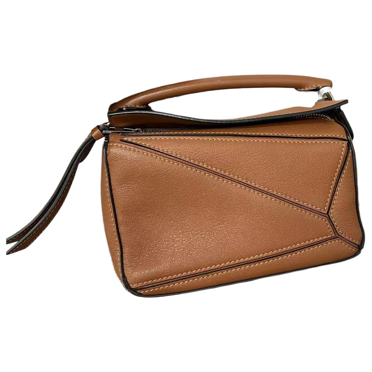 Puzzle leather handbag