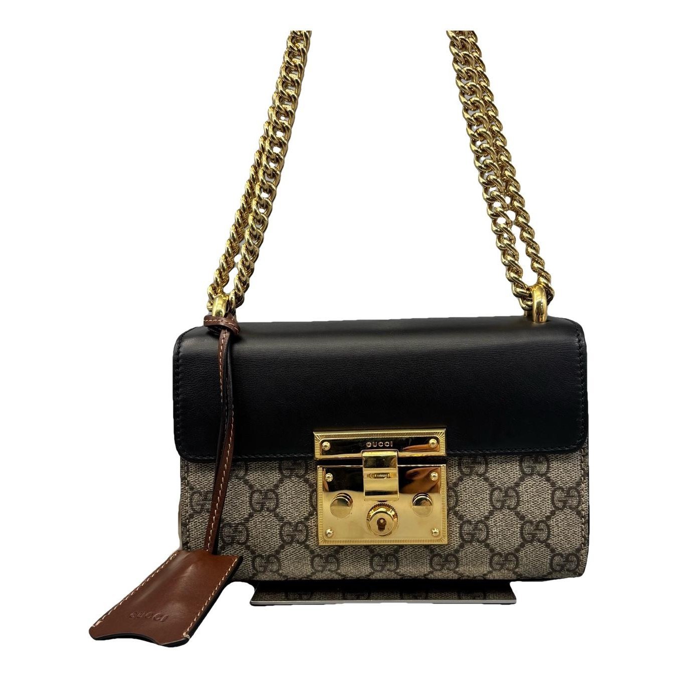 Padlock leather handbag