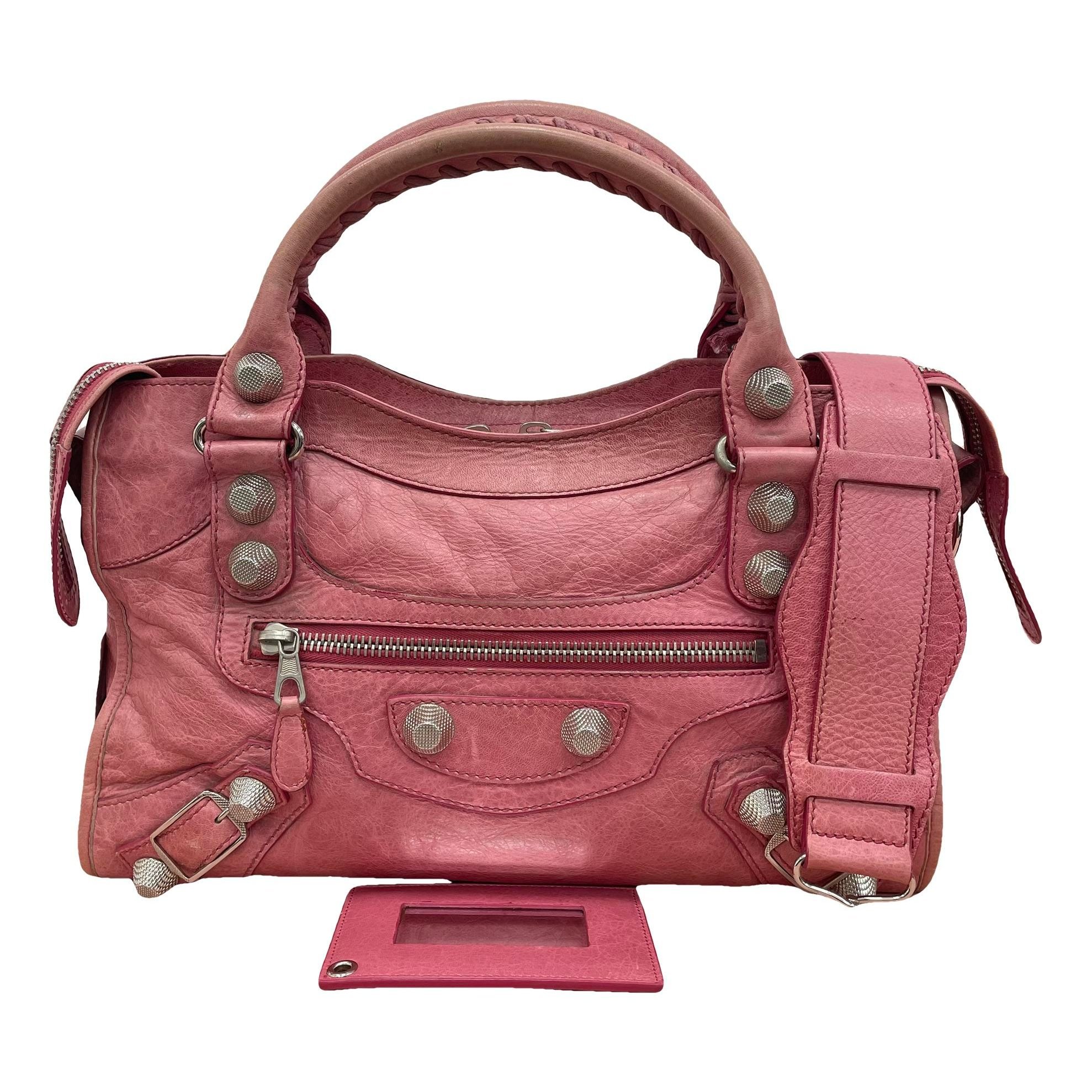 City leather handbag