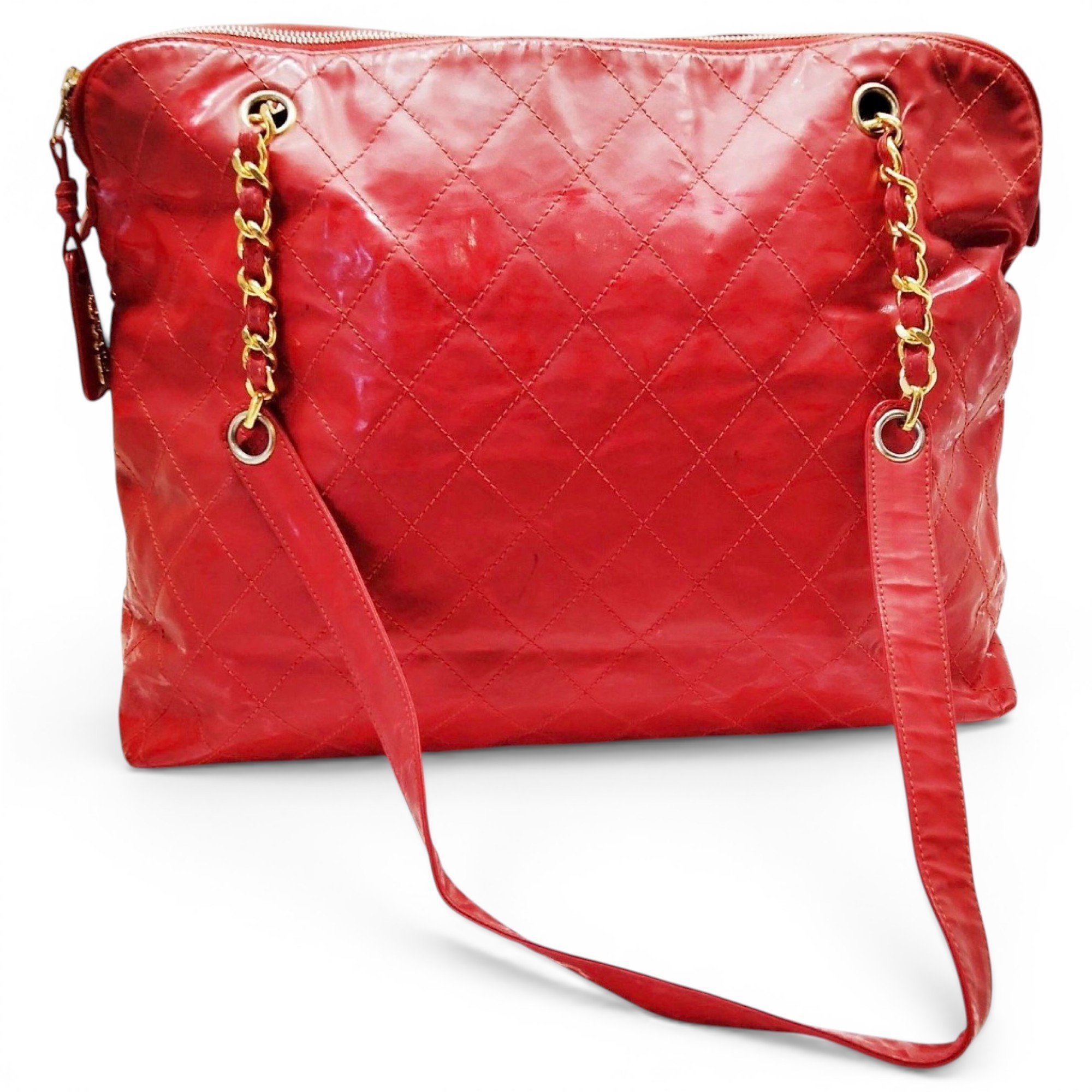 Patent leather tote