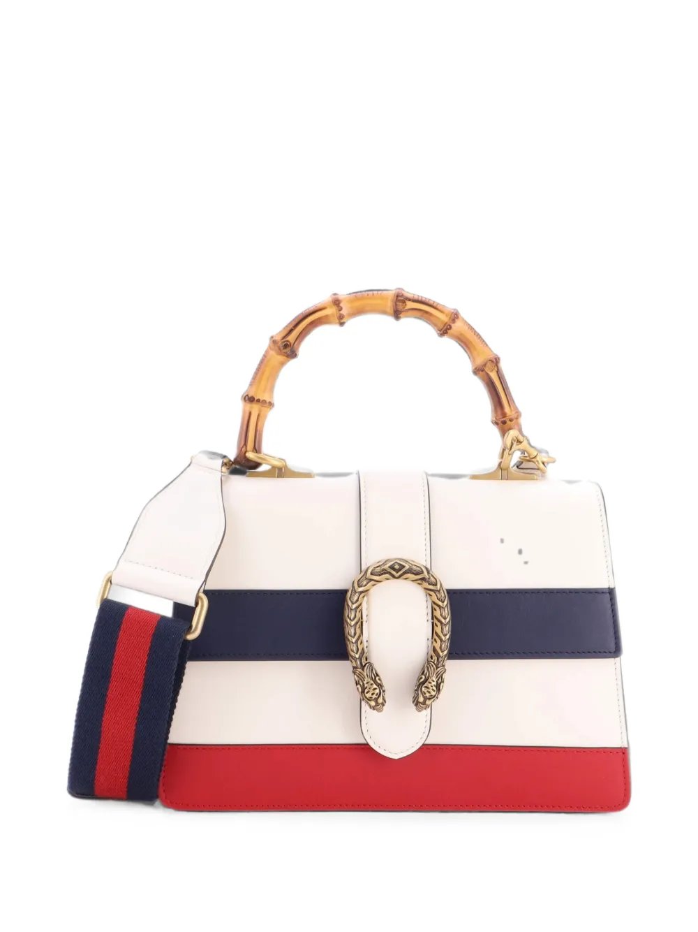 Dionysus Bamboo Top Handle Bag Colorblock Leather Medium satchel