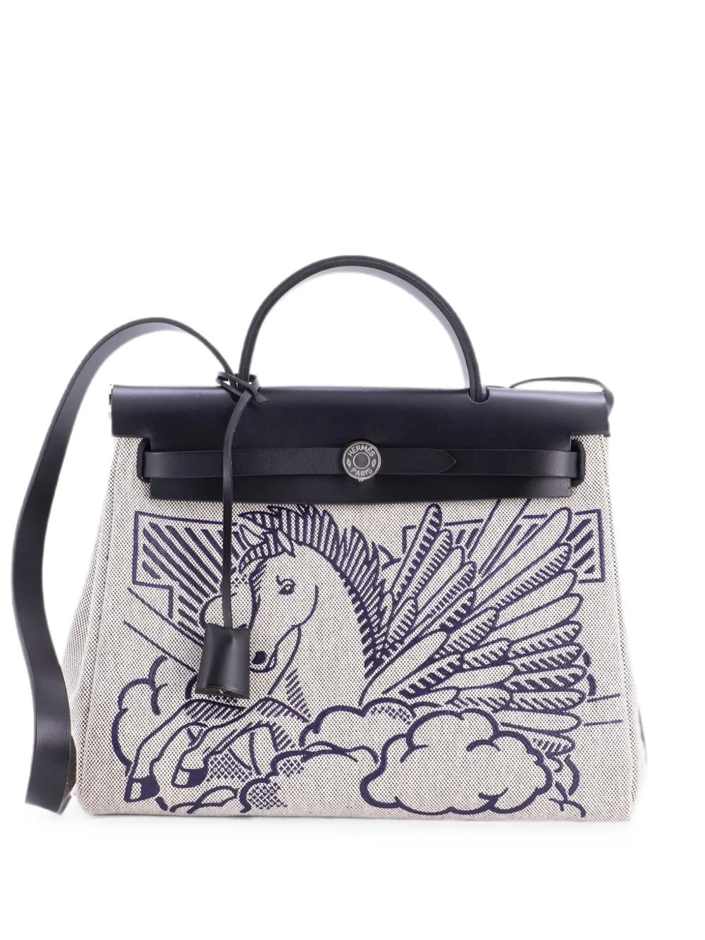 Herbag Zip Pegase Pop Toile and Leather 31 shoulder bag