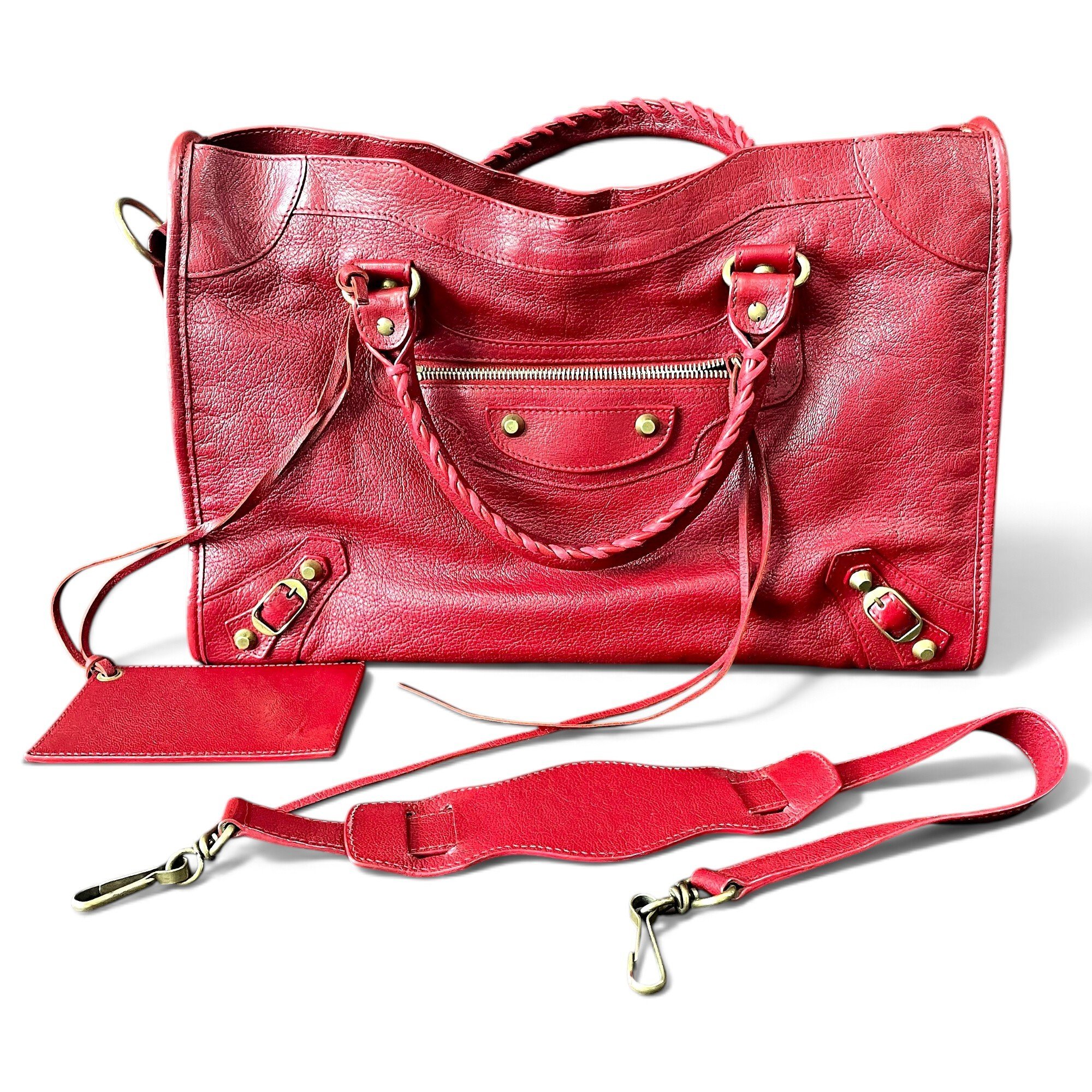 City leather handbag