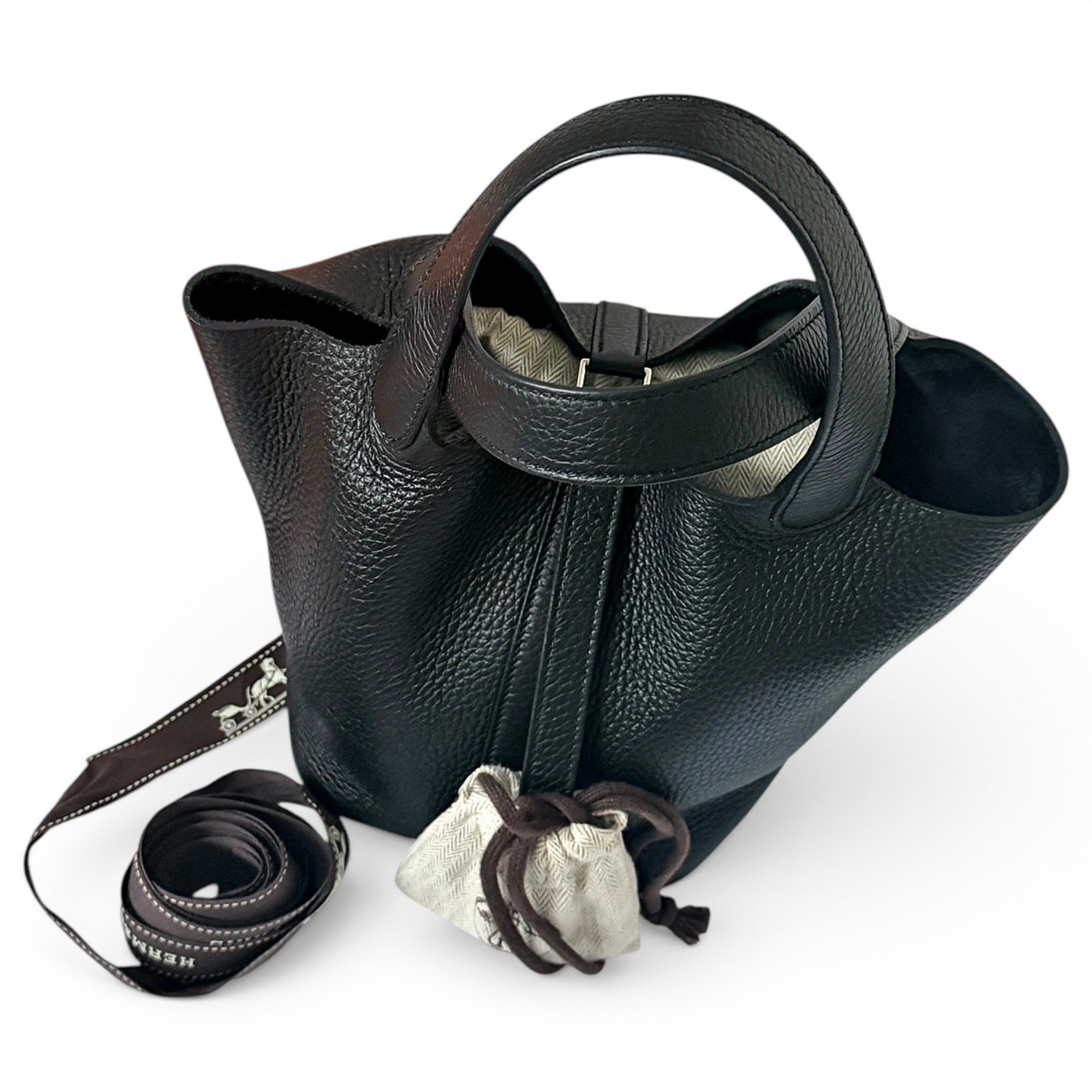 Picotin leather tote