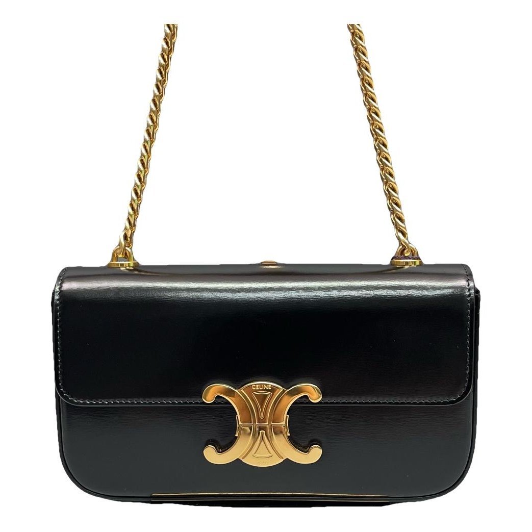 Triomphe chain leather handbag