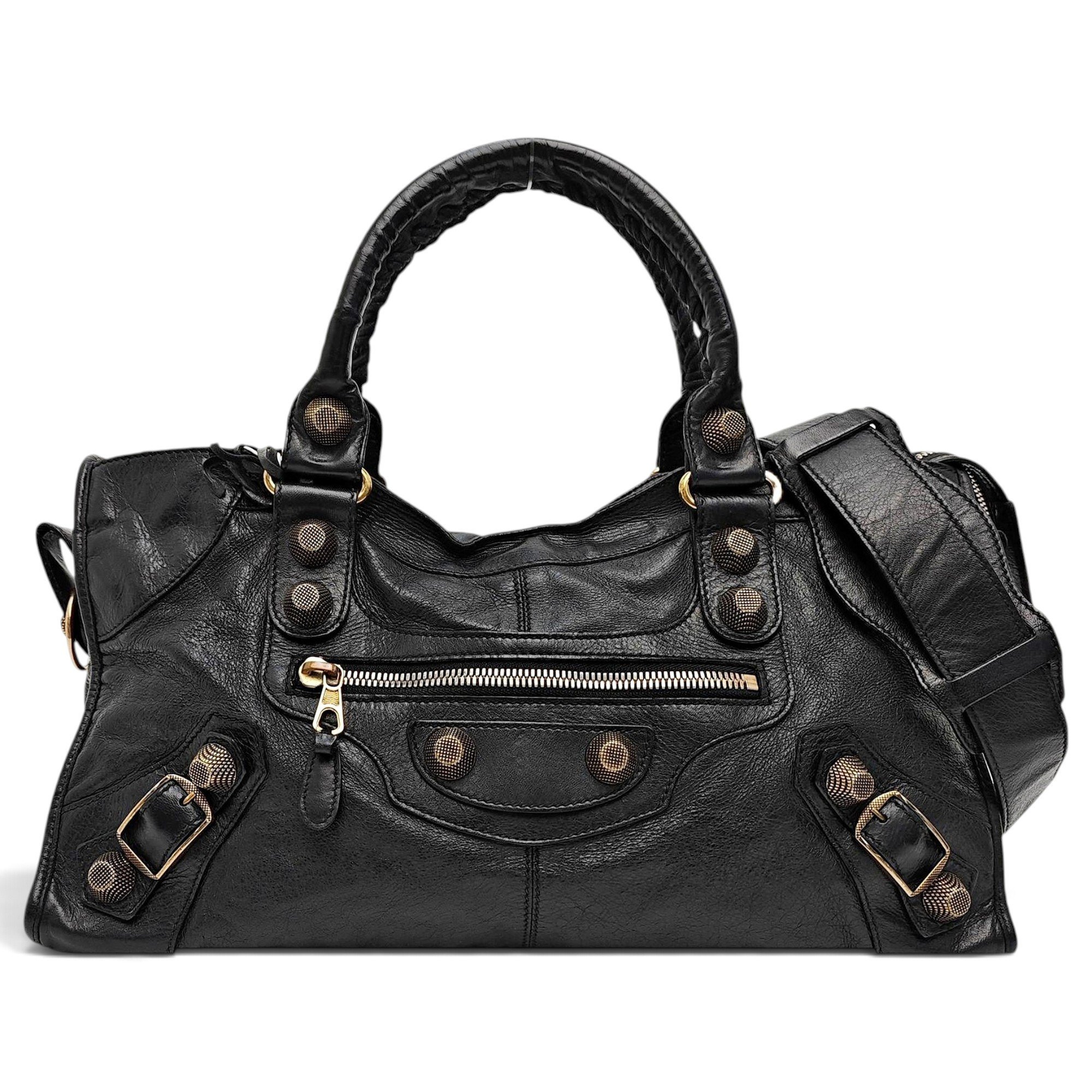 City leather handbag