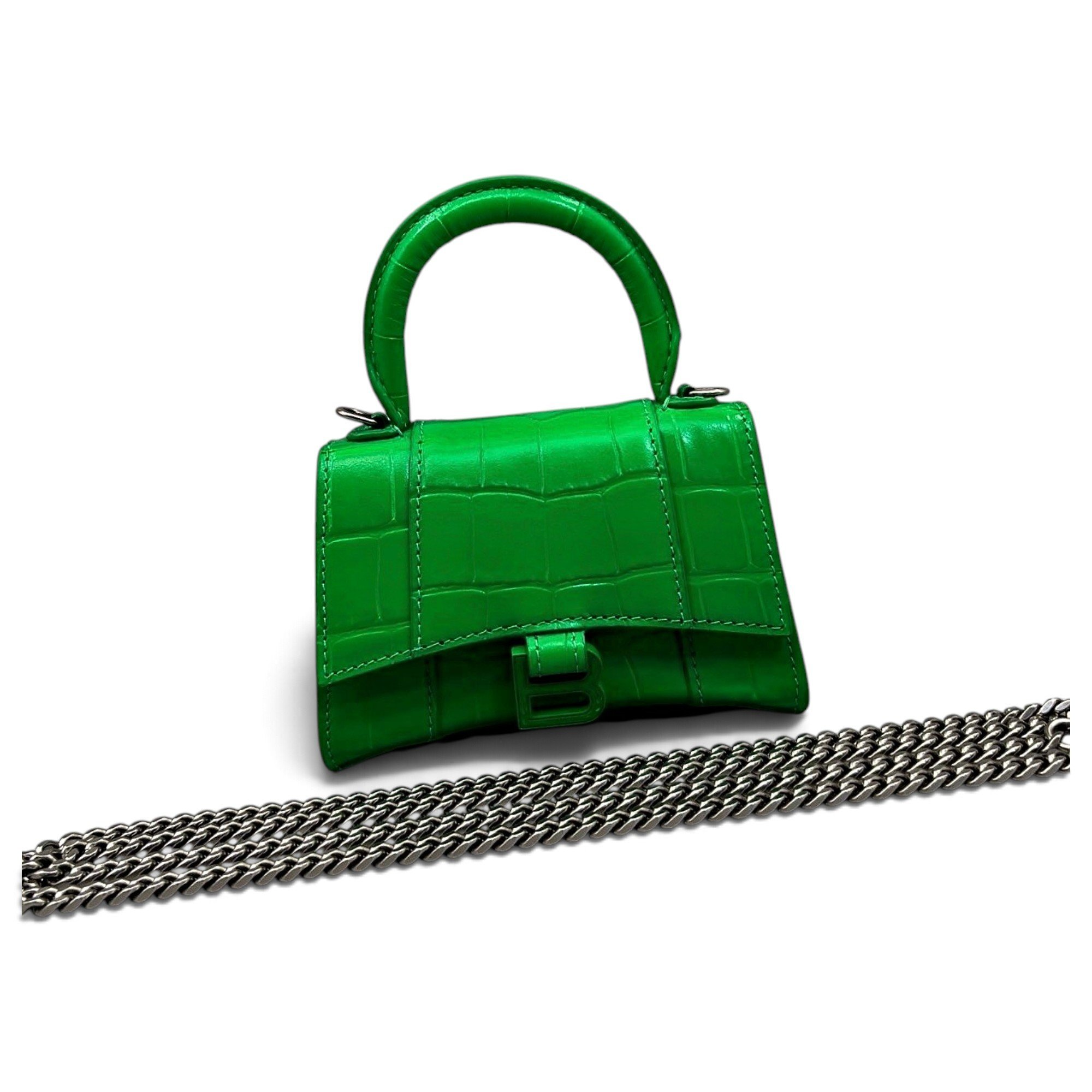 Hourglass leather handbag