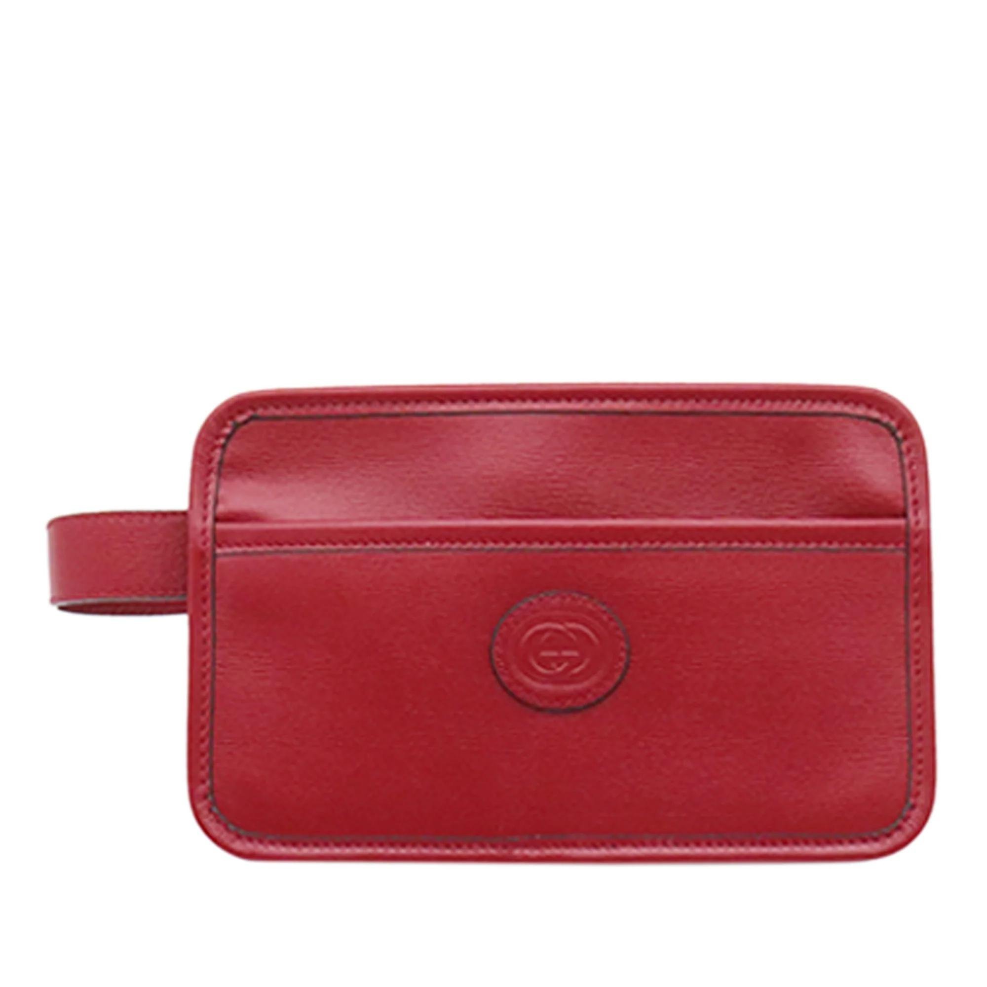 Interlocking pony-style calfskin clutch bag