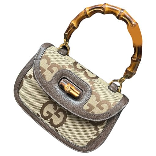 Convertible Bamboo Top Handle leather crossbody bag