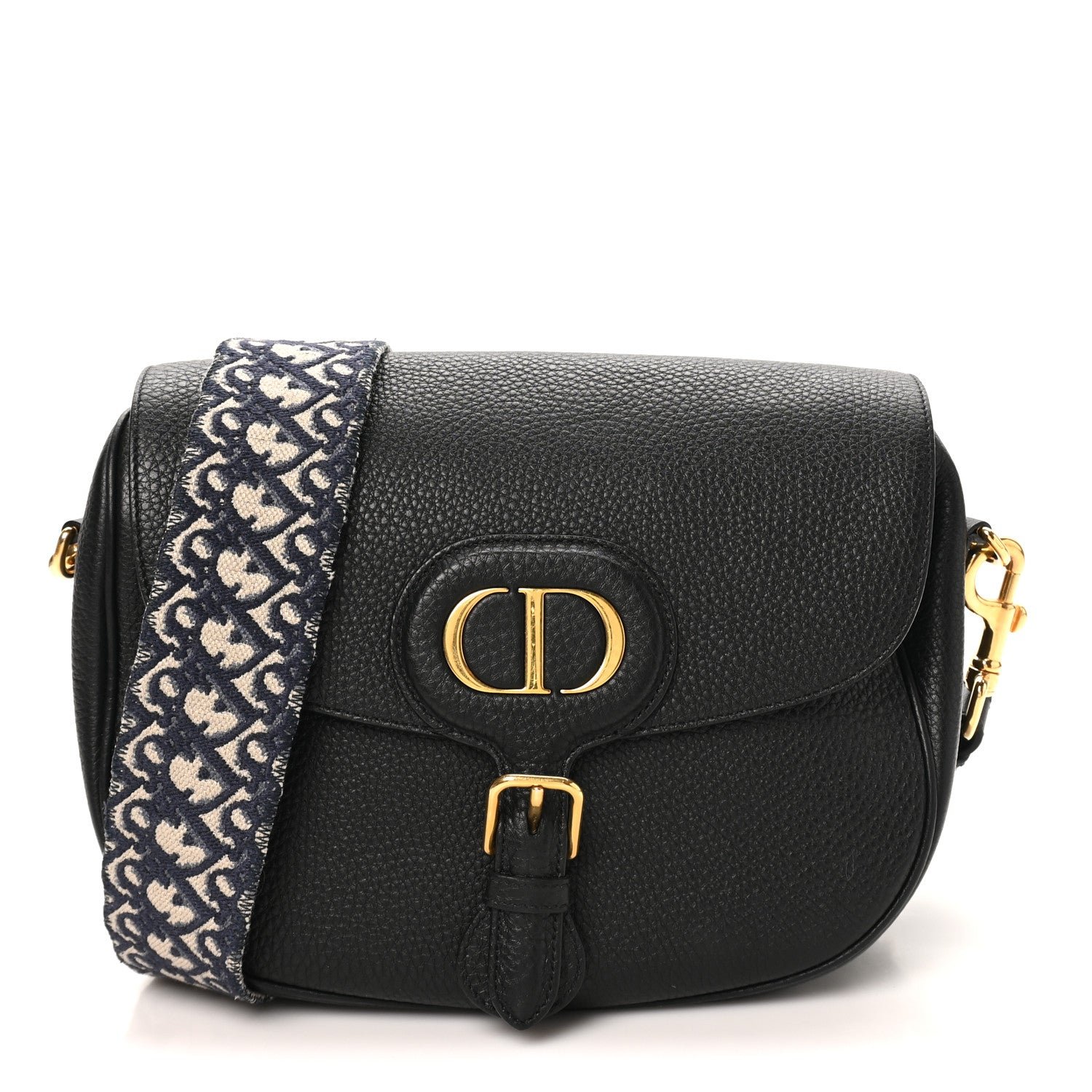 Christian Dior Grained Calfskin Large Bobby Flap Black