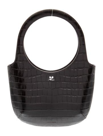 Courreges Embossed Leather Top Handle Bag