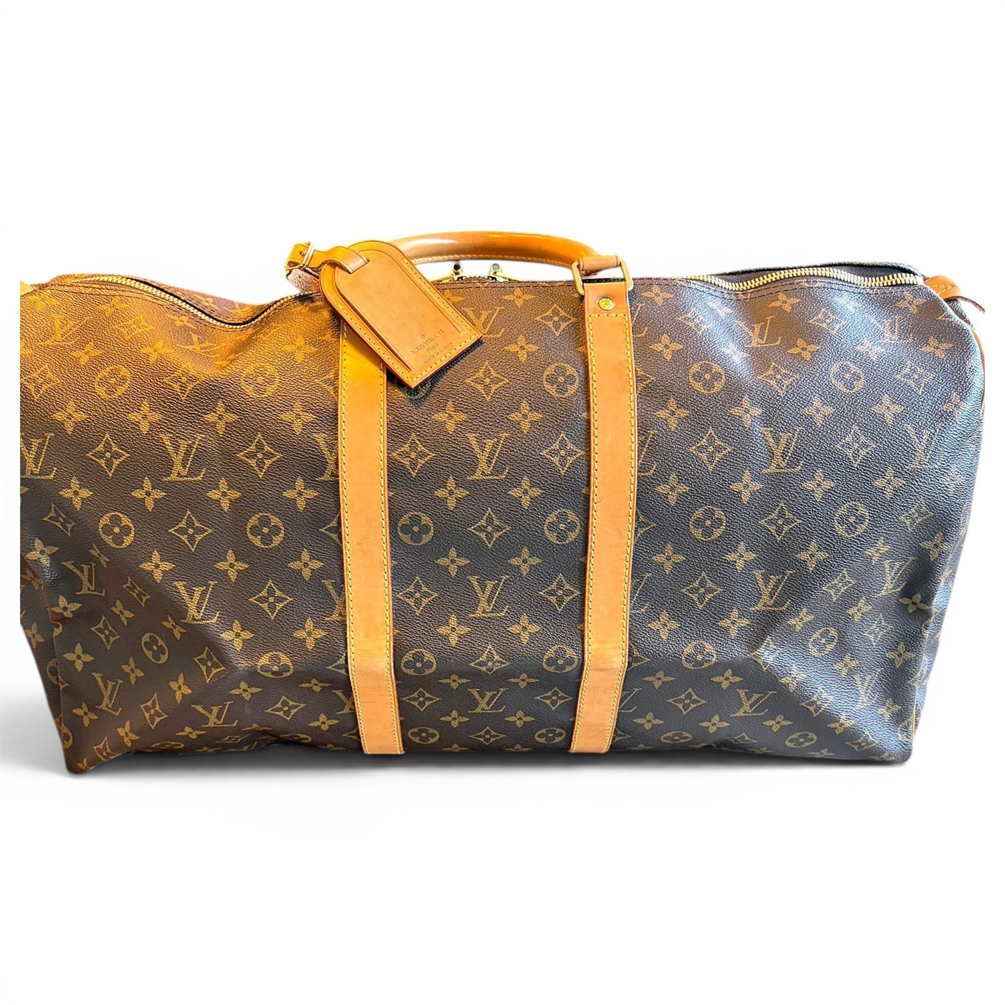 Keepall leather travel bag