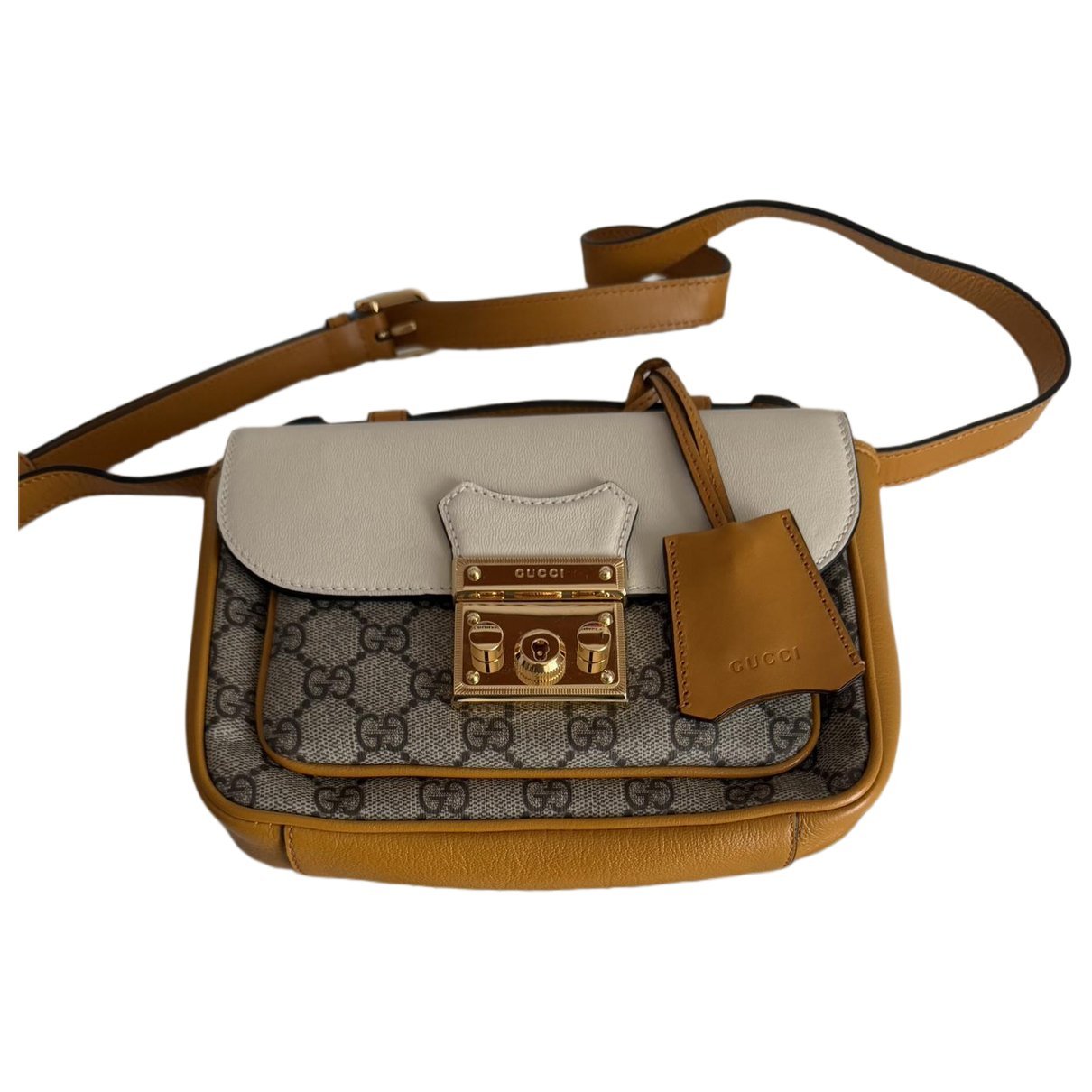 Padlock leather handbag