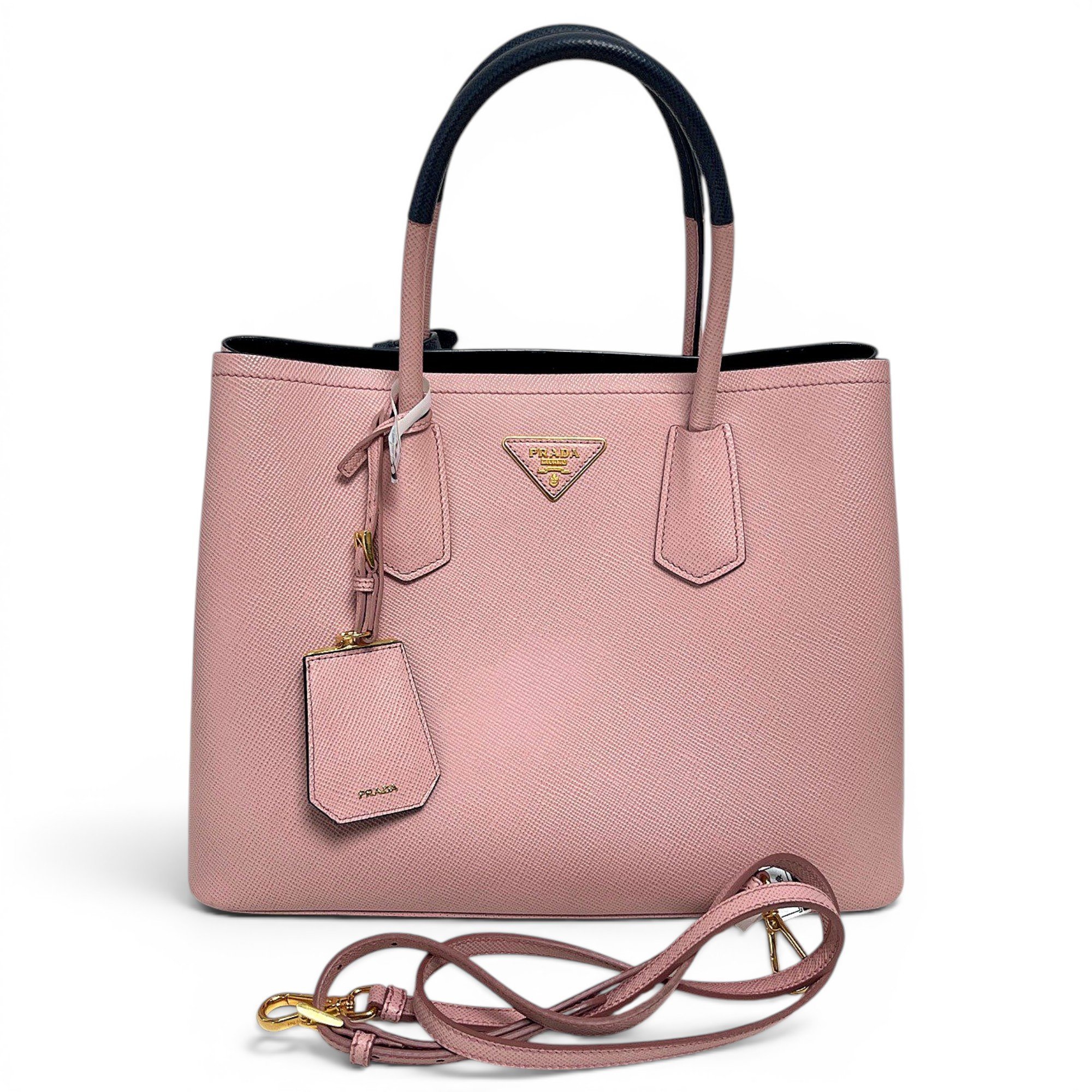 Double leather handbag