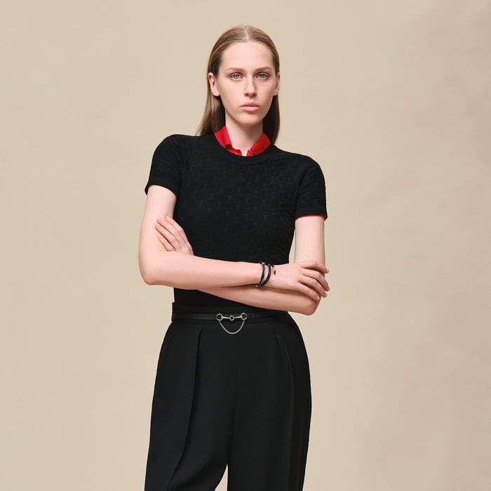 Noir "Medor" Short-sleeve Sweater