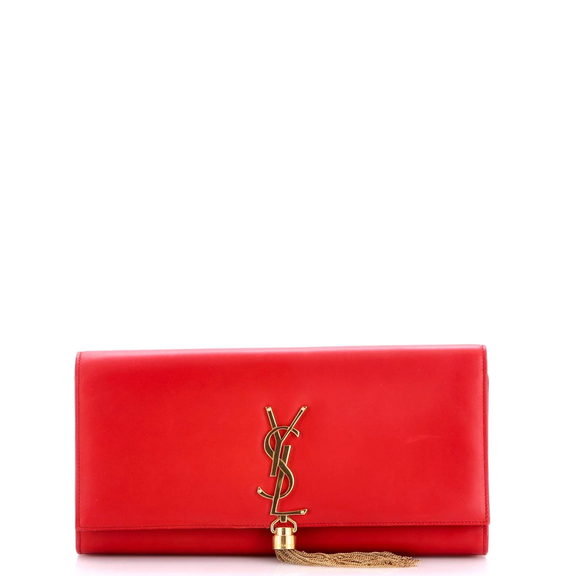 Leather clutch bag