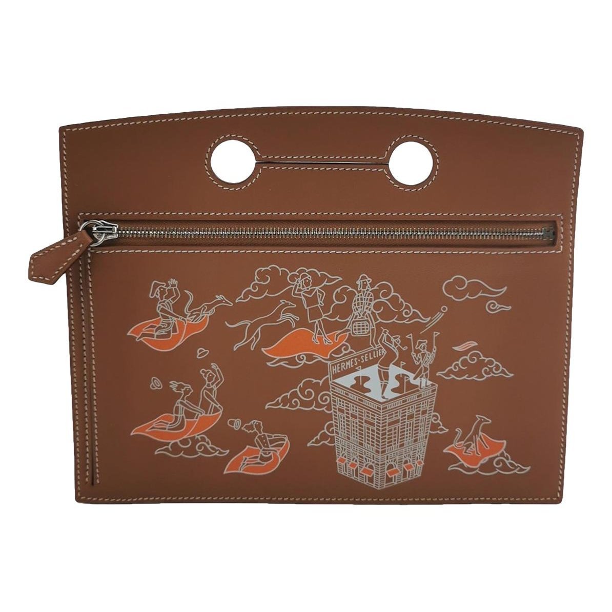 Leather clutch bag