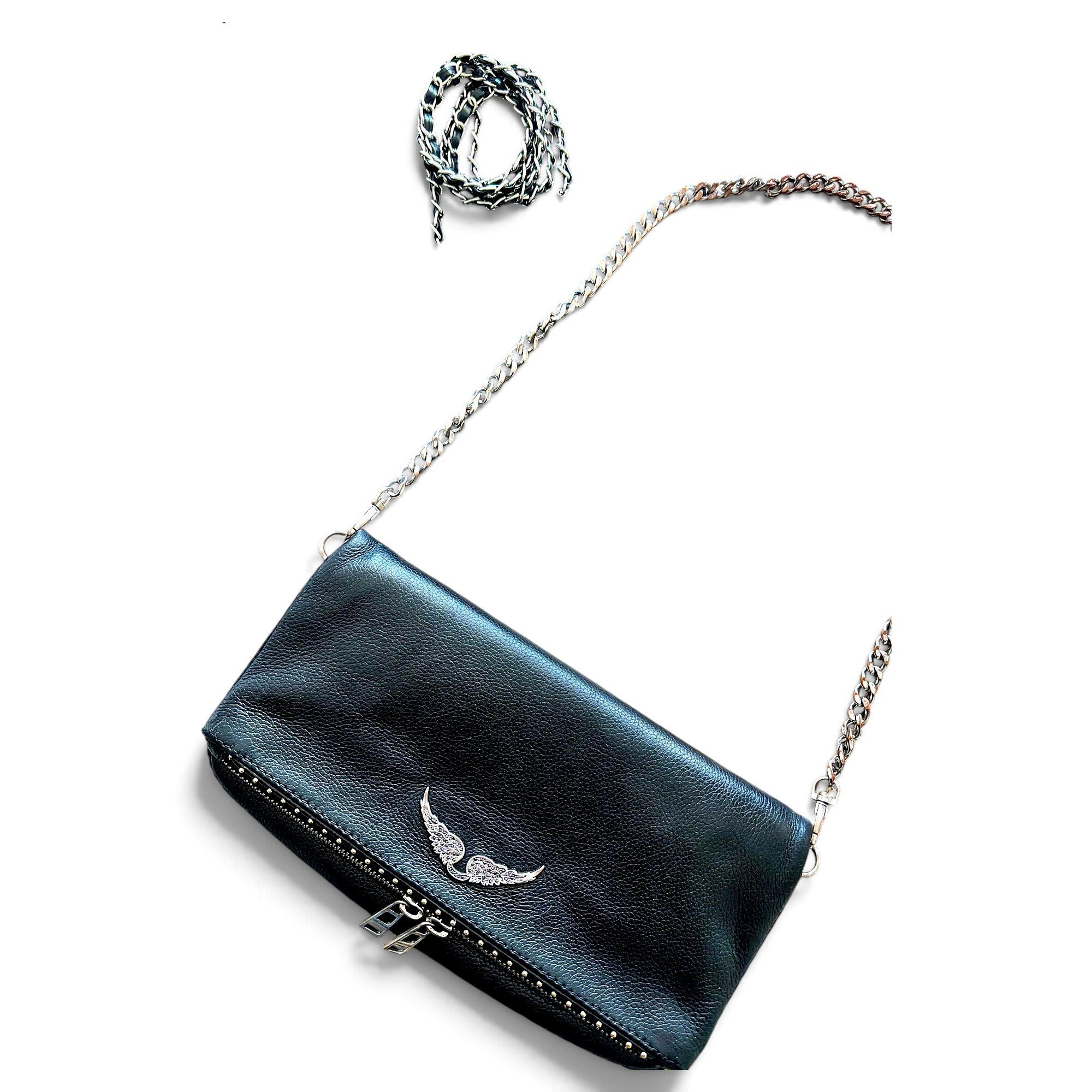 Rock leather clutch bag