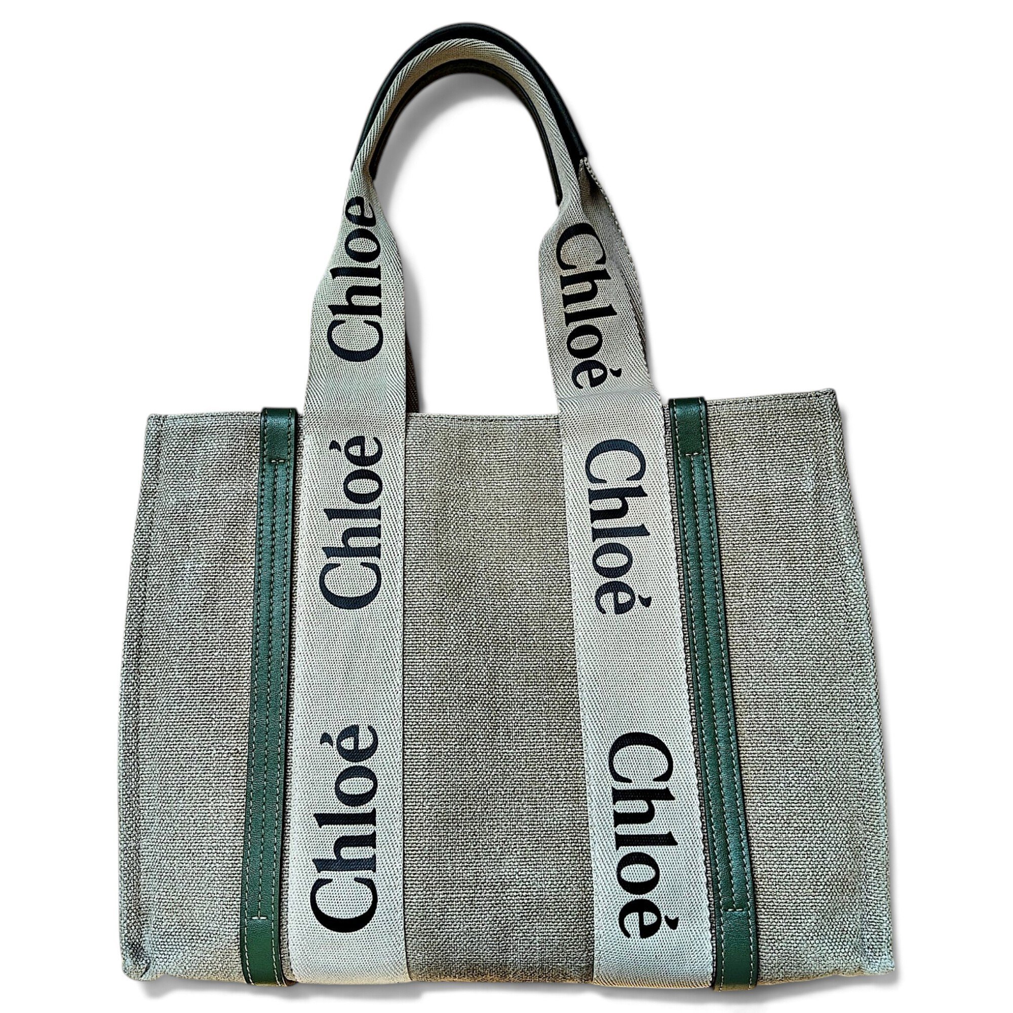 Woody linen tote