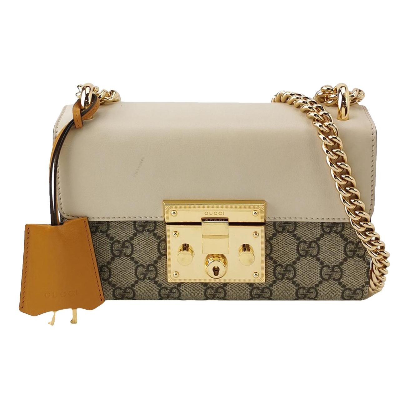 Padlock leather handbag
