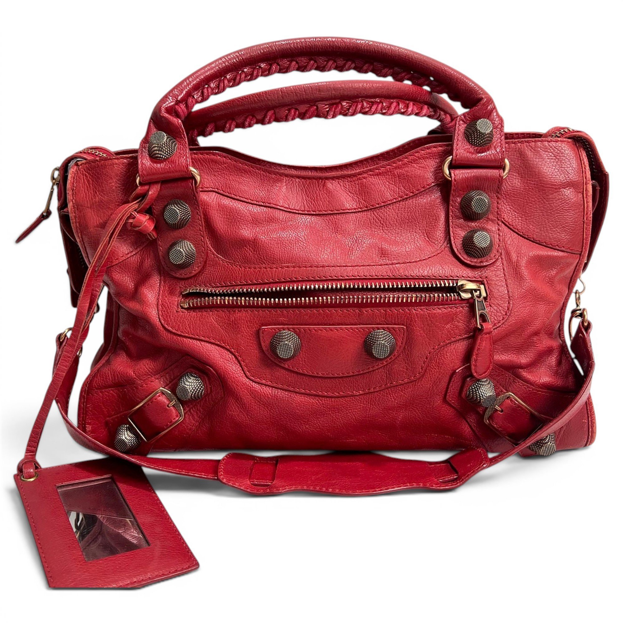 City leather handbag