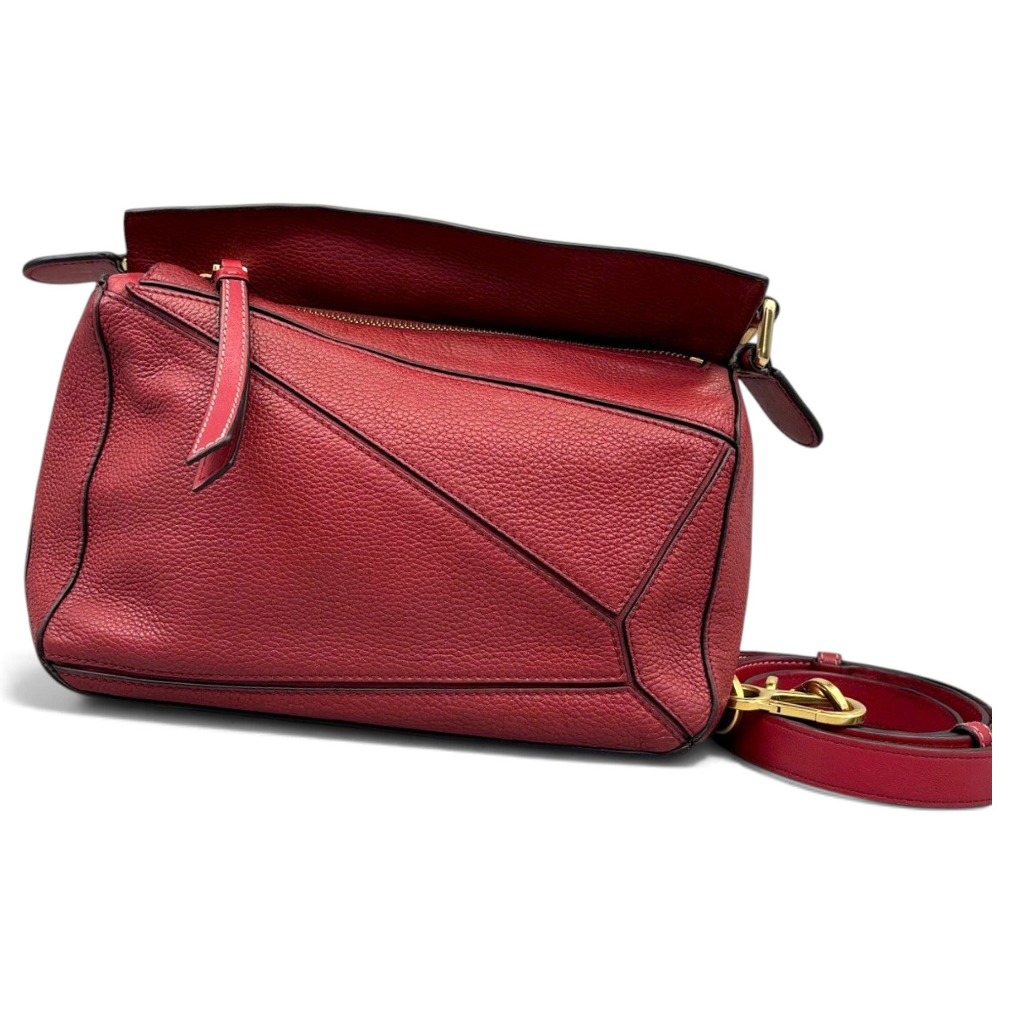 Puzzle leather handbag