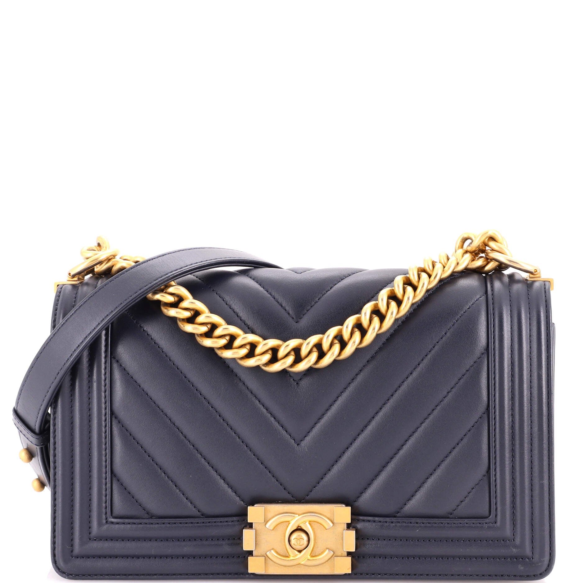 Boy Flap Bag Chevron Calfskin Old Medium