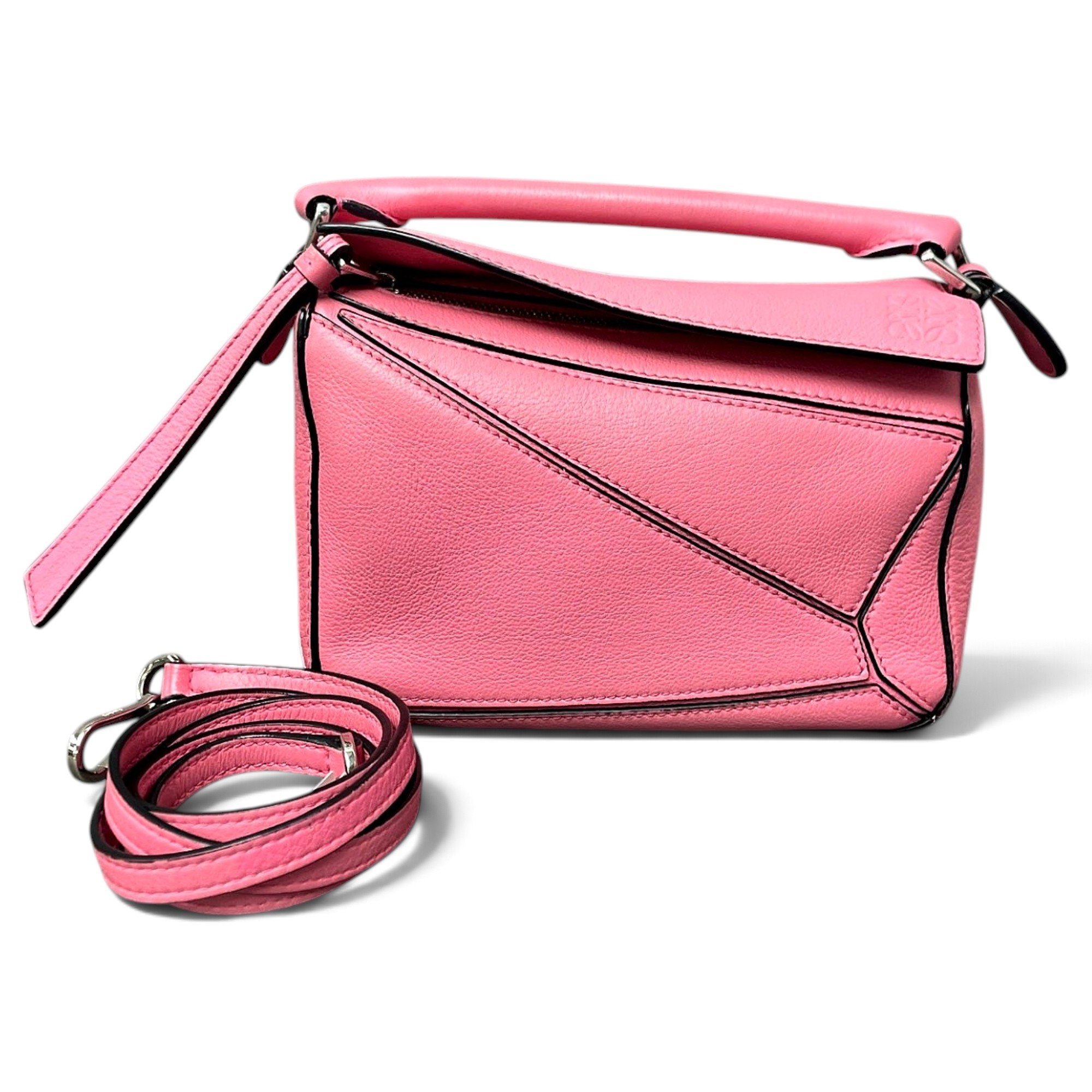 Puzzle leather handbag