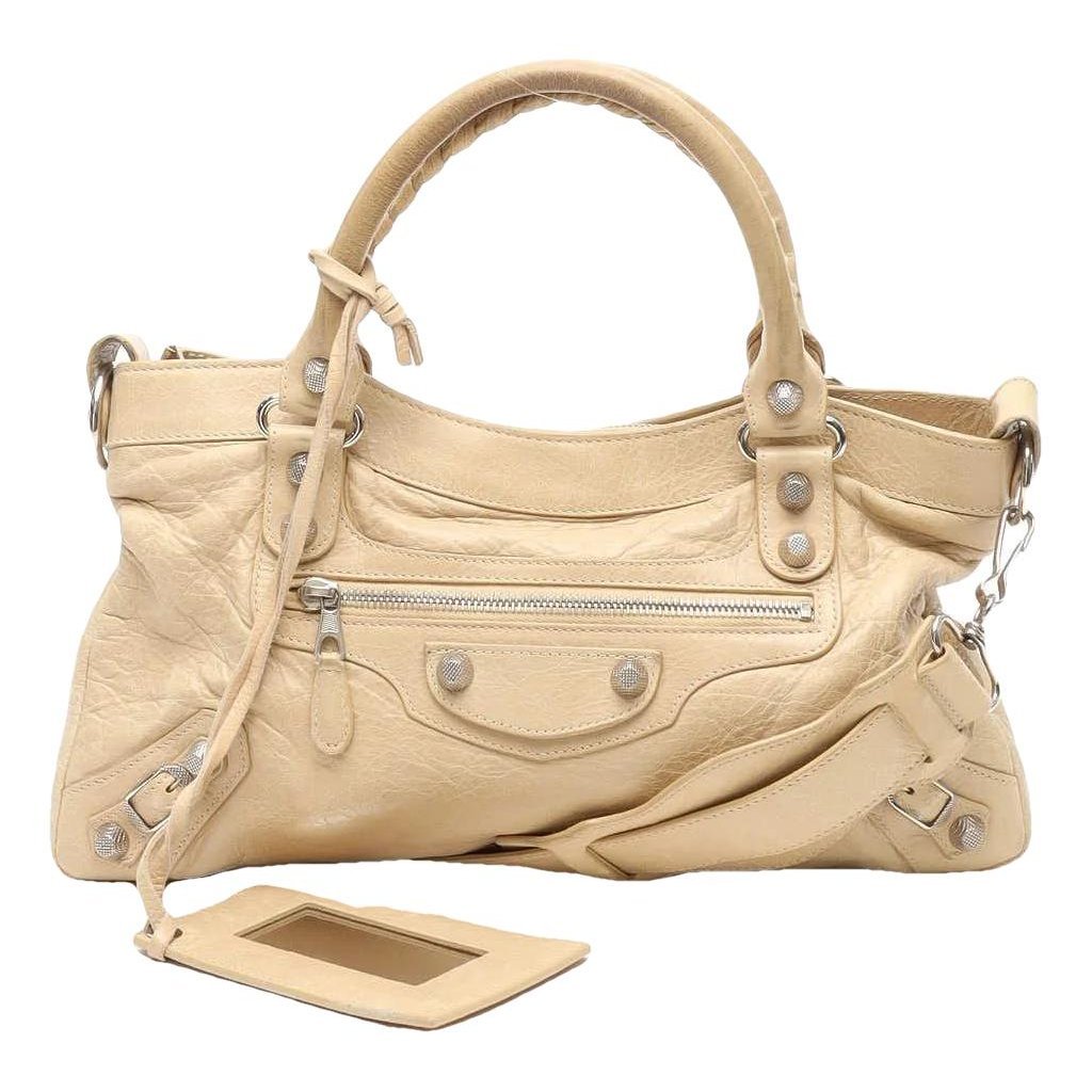 City leather handbag