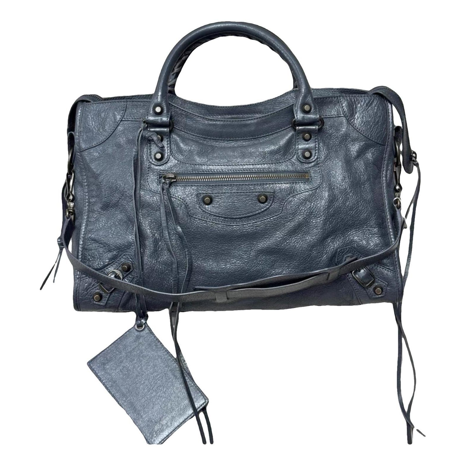 City leather handbag