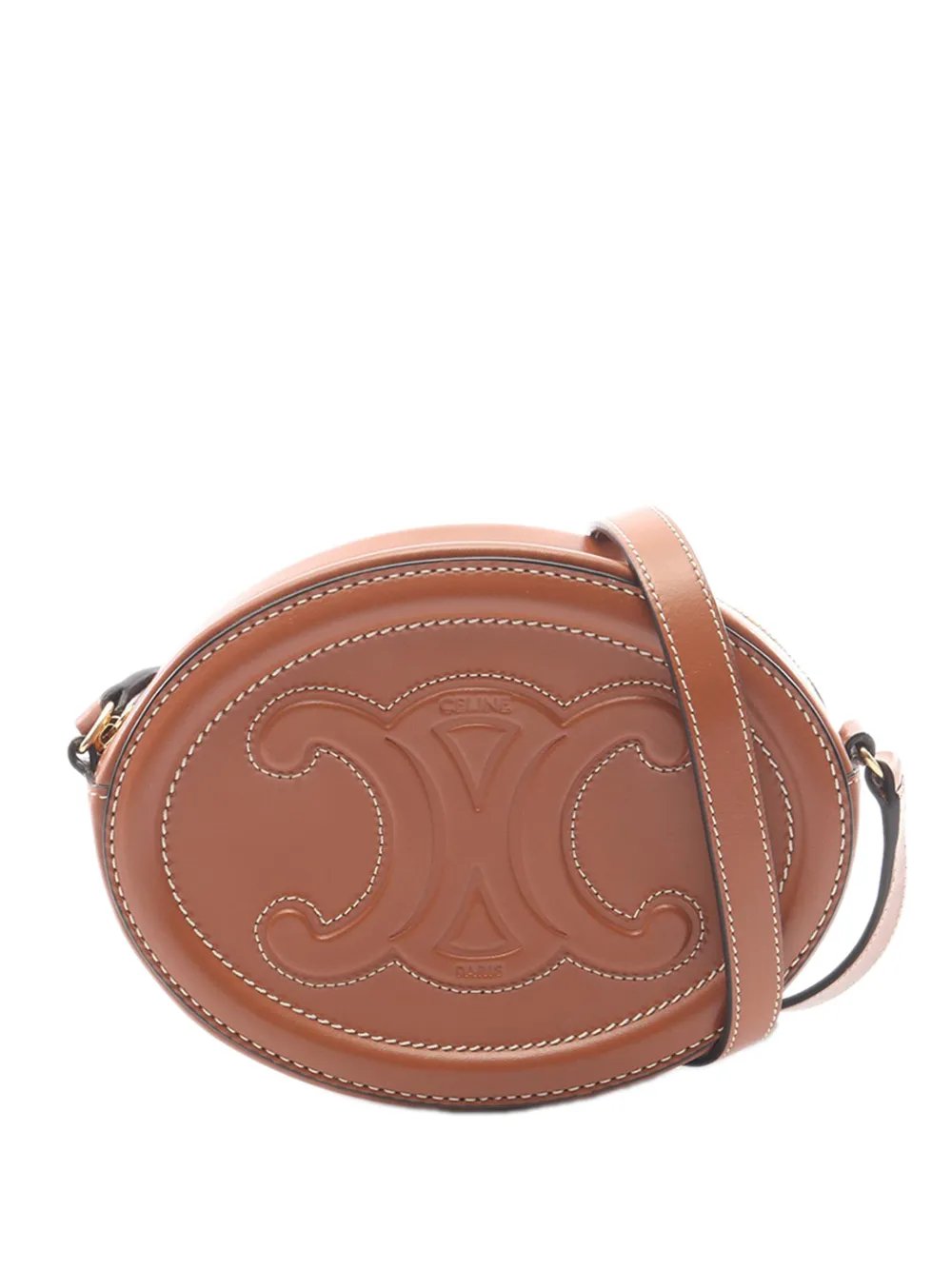 2000-2026 Small Calfskin Cuir Triomphe Oval crossbody bag