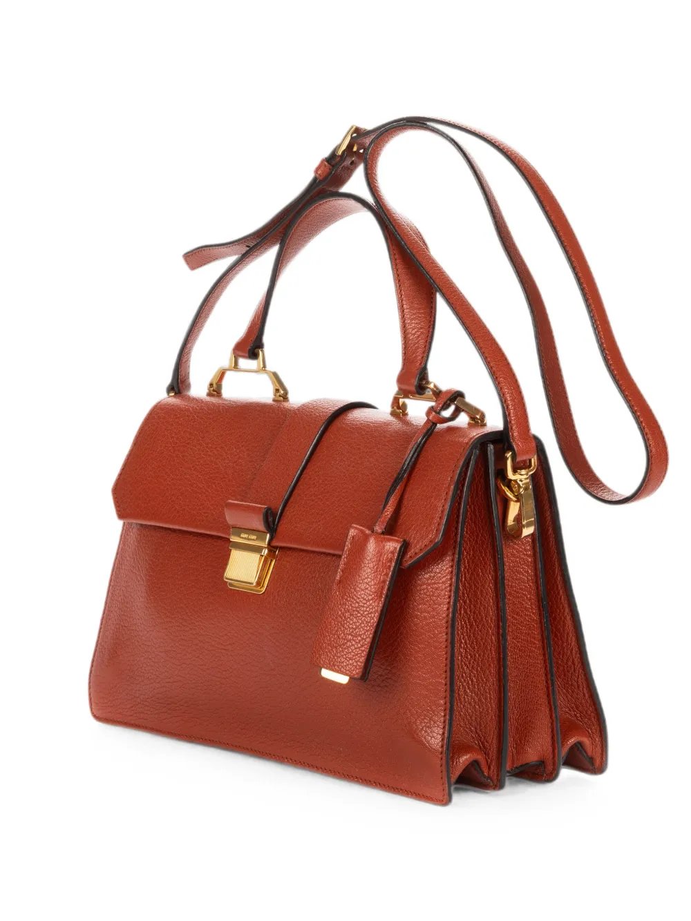 Madras-leather tote bag