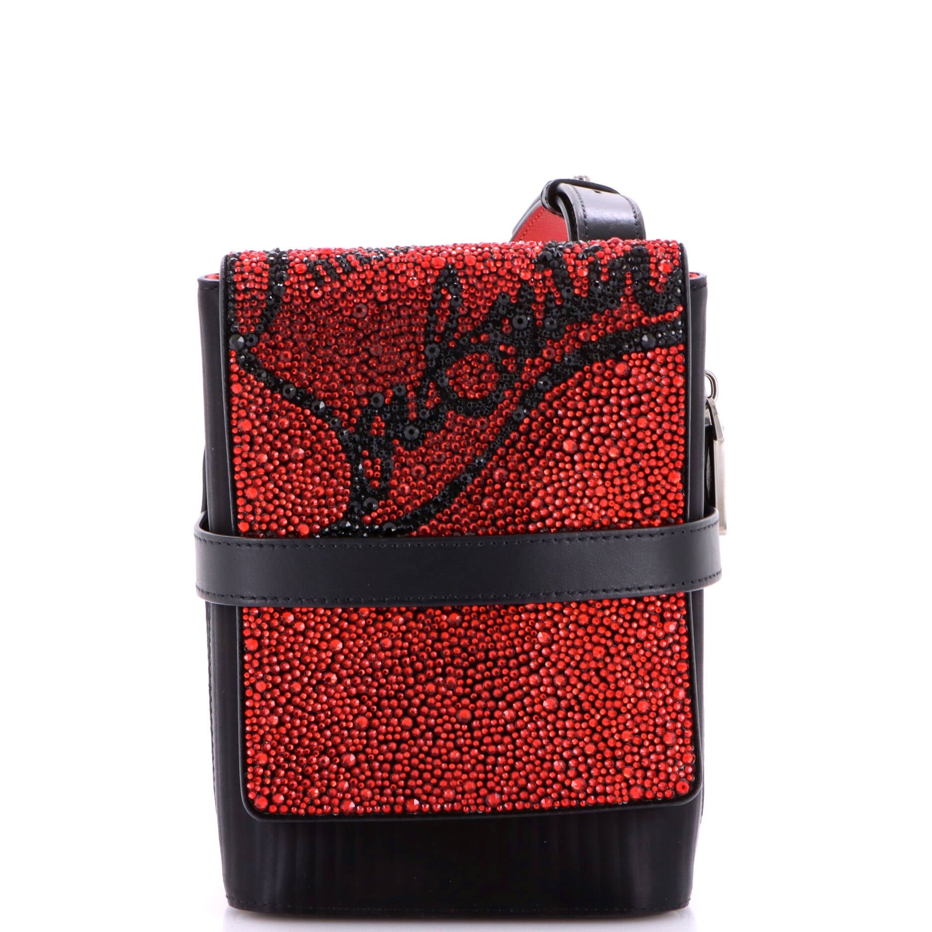 Benech Reporter Bag Crystal Embellished Satin with Leather