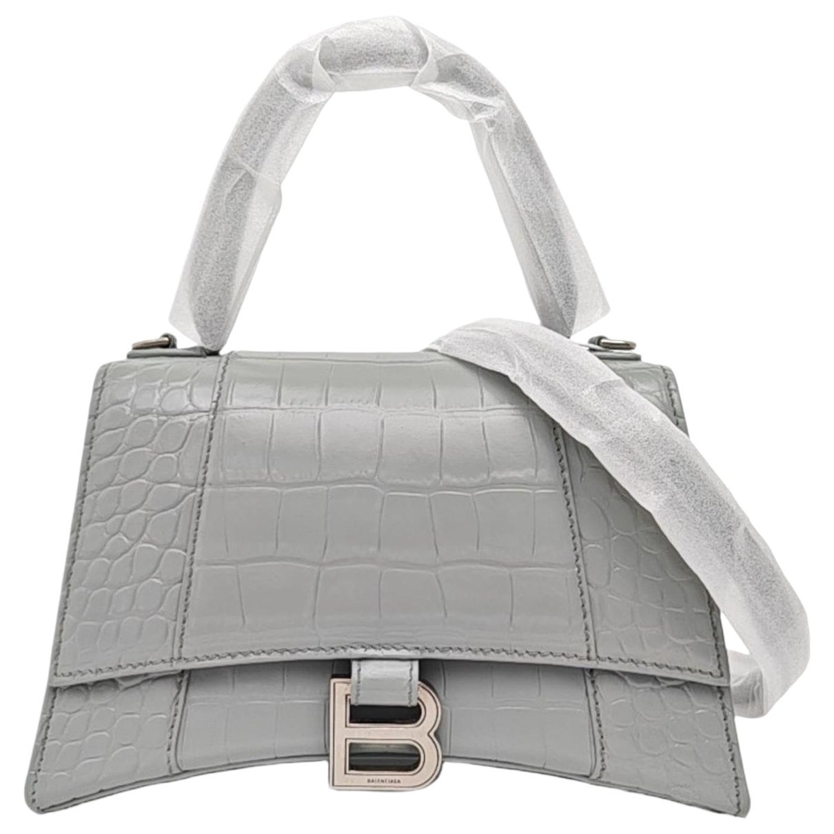 Hourglass leather handbag