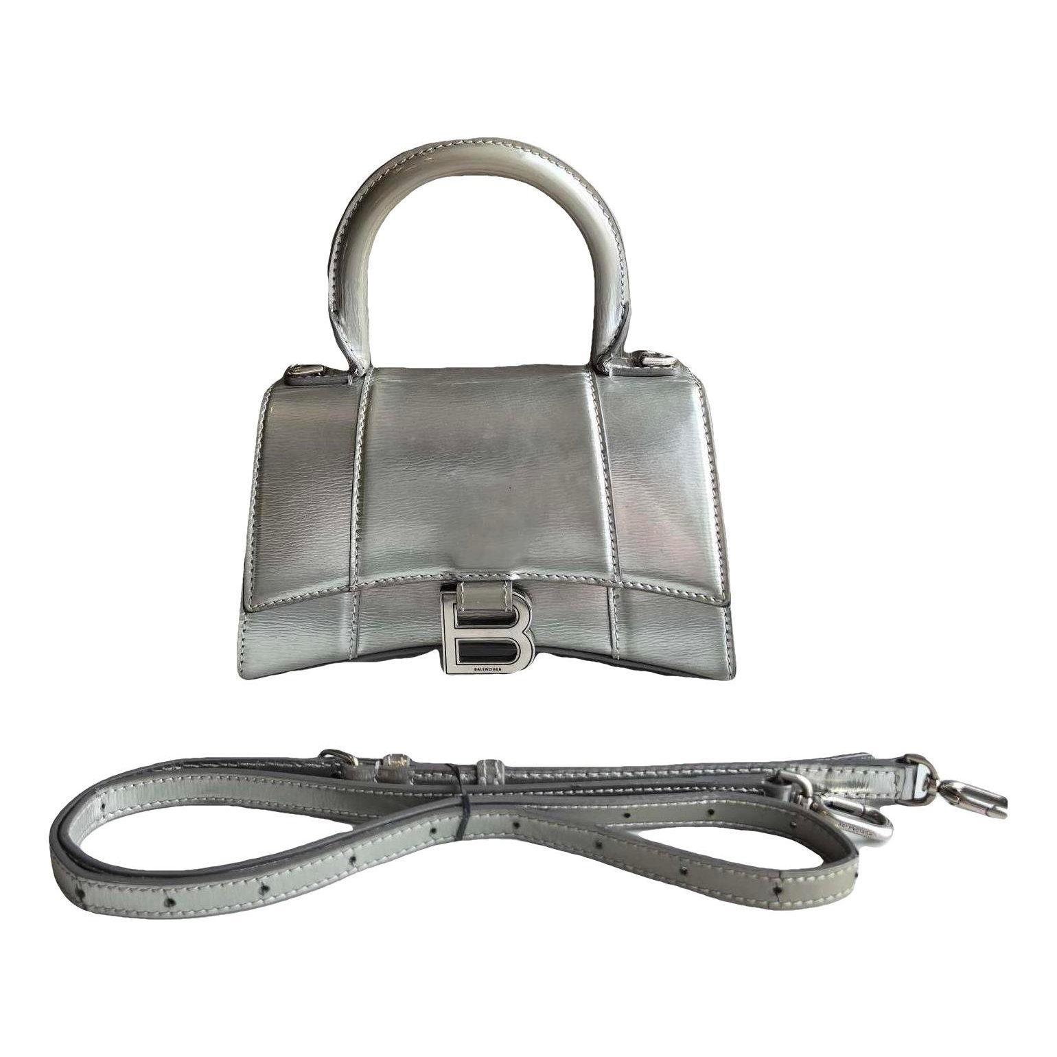 Hourglass leather handbag